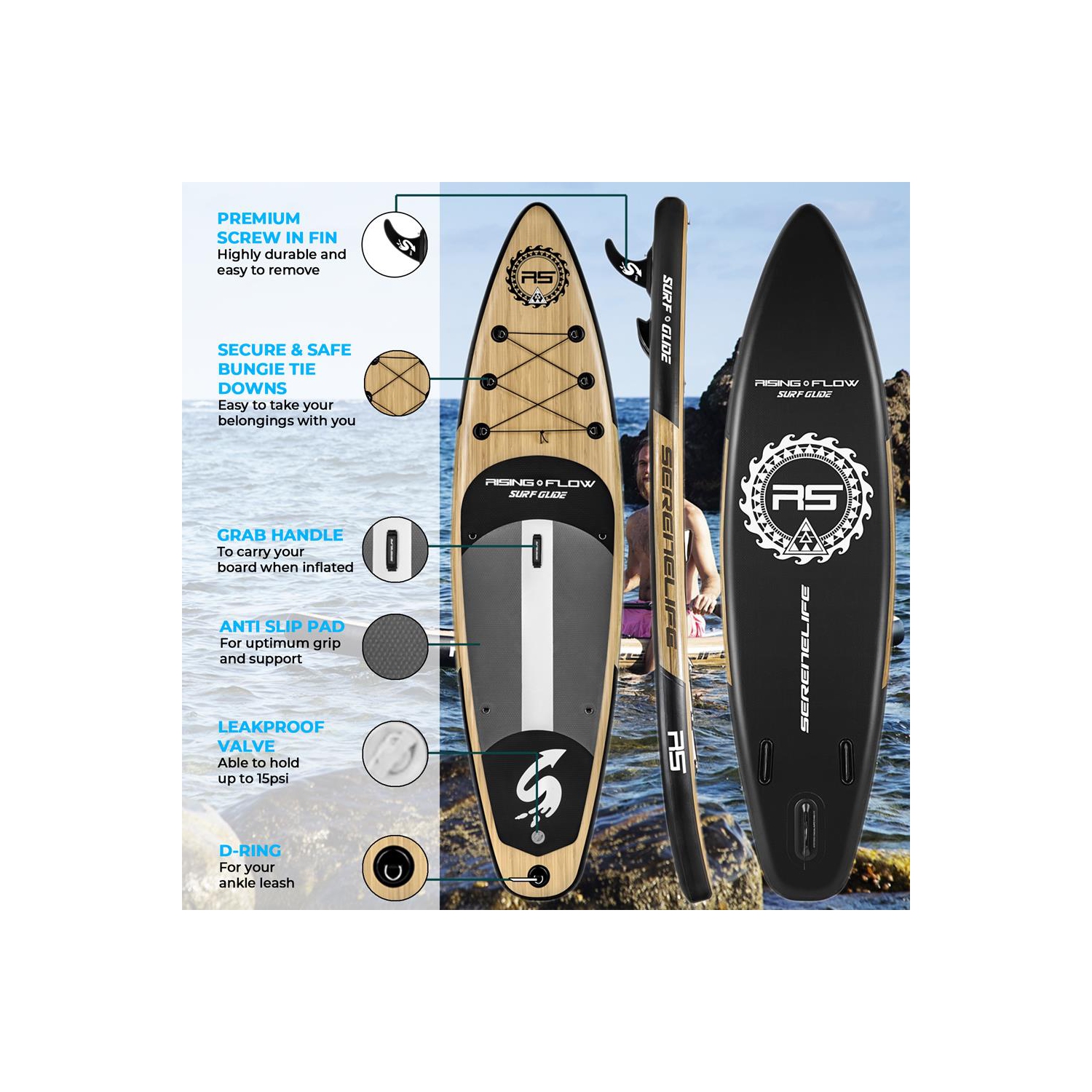 Planche à pagaie gonflable Rising Flow/planche debout/accessoires