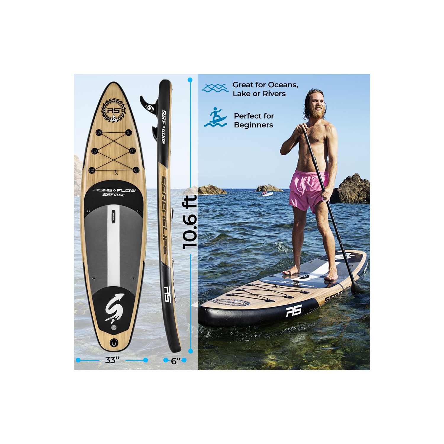 Planche à pagaie gonflable Rising Flow/planche debout/accessoires