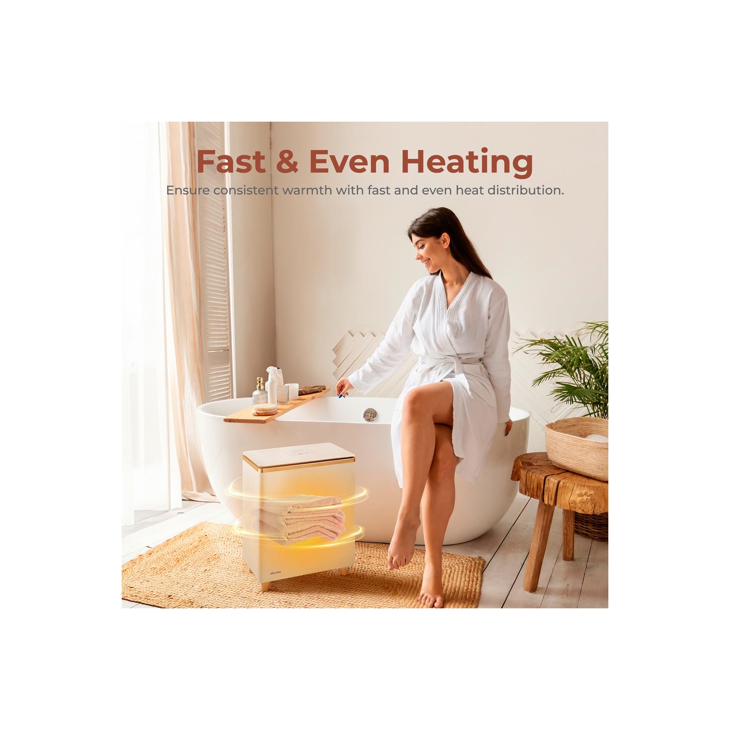 Rectangular Towel Warmer Bucket - Large Capacity Single Touch Towel & Blanket Warmer