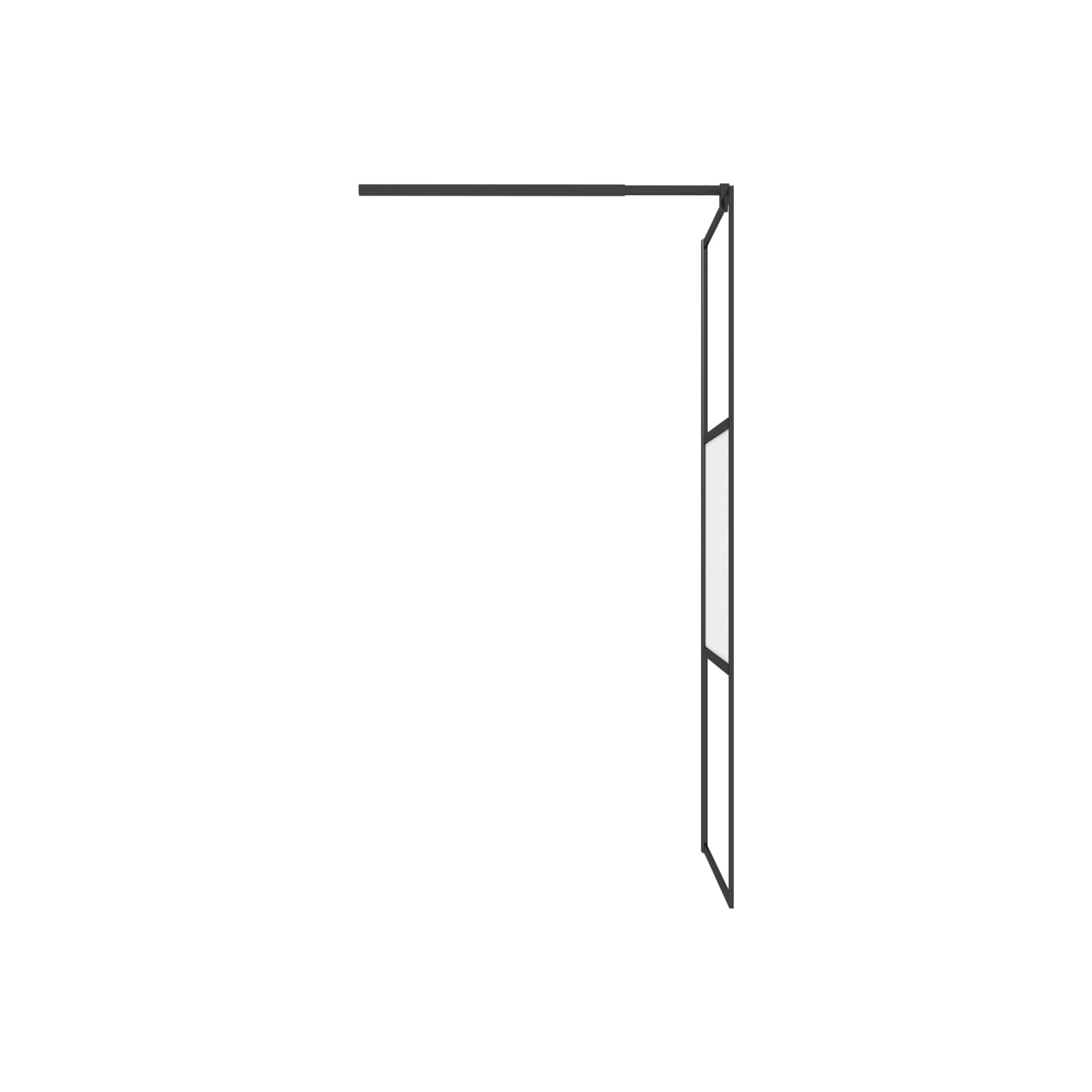 vidaXL Walk-in Shower Wall with Shelf Black 90x195 cm ESG Glass&Aluminium