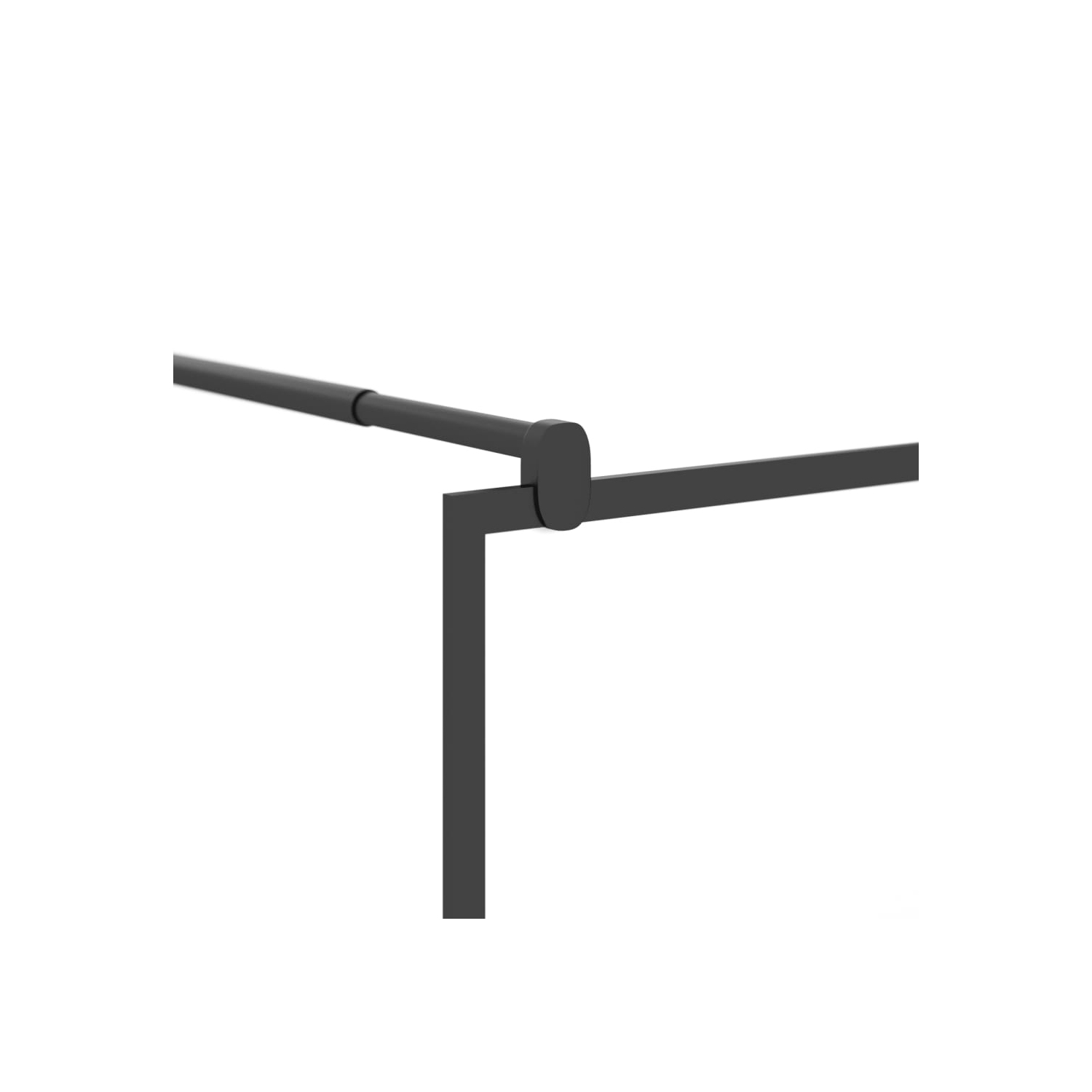 vidaXL Walk-in Shower Wall with Shelf Black 80x195 cm ESG Glass&Aluminium