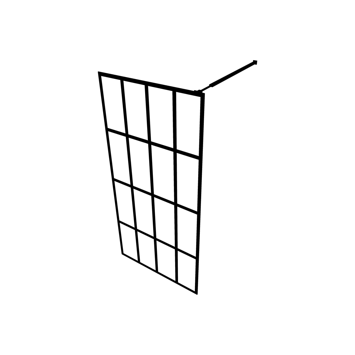 vidaXL Walk-in Shower Wall with Shelf Black 100x195 cm ESG Glass&Aluminium