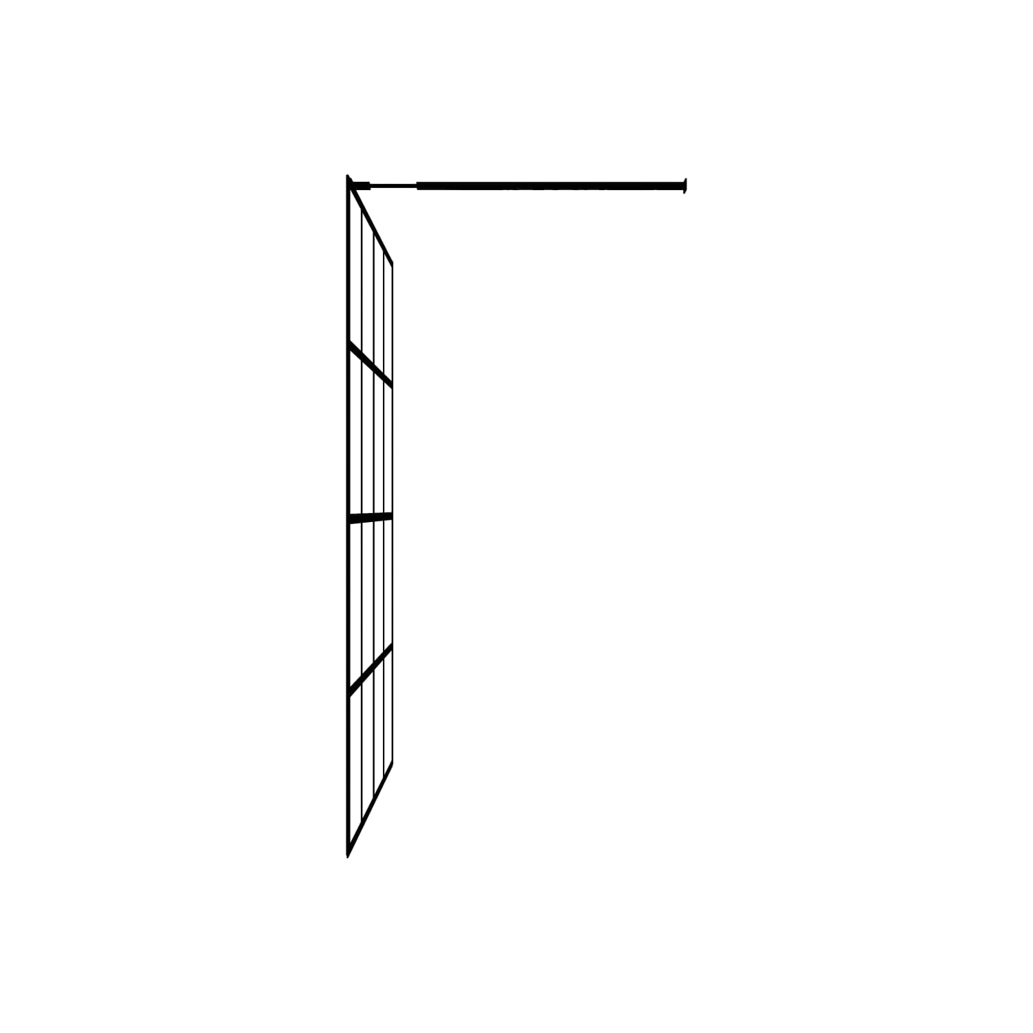 vidaXL Walk-in Shower Wall with Shelf Black 100x195 cm ESG Glass&Aluminium