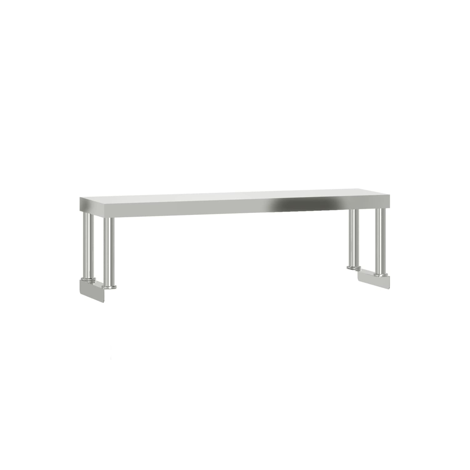 vidaXL Kitchen Work Table with Overshelf 110x55x120 cm Stainless Steel