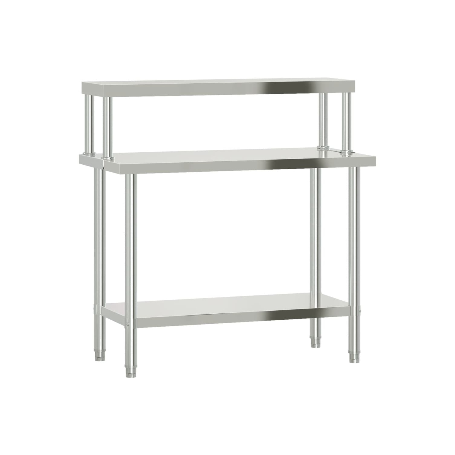vidaXL Kitchen Work Table with Overshelf 110x55x120 cm Stainless Steel