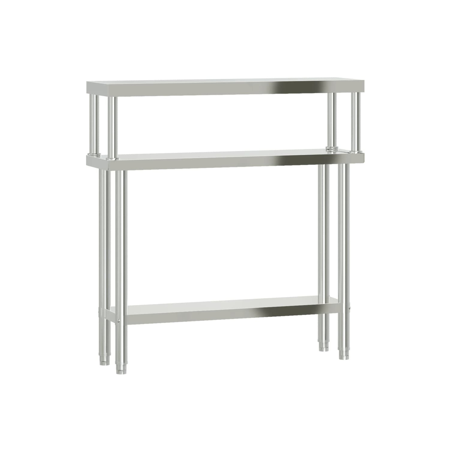 vidaXL Kitchen Work Table with Overshelf 110x30x120 cm Stainless Steel