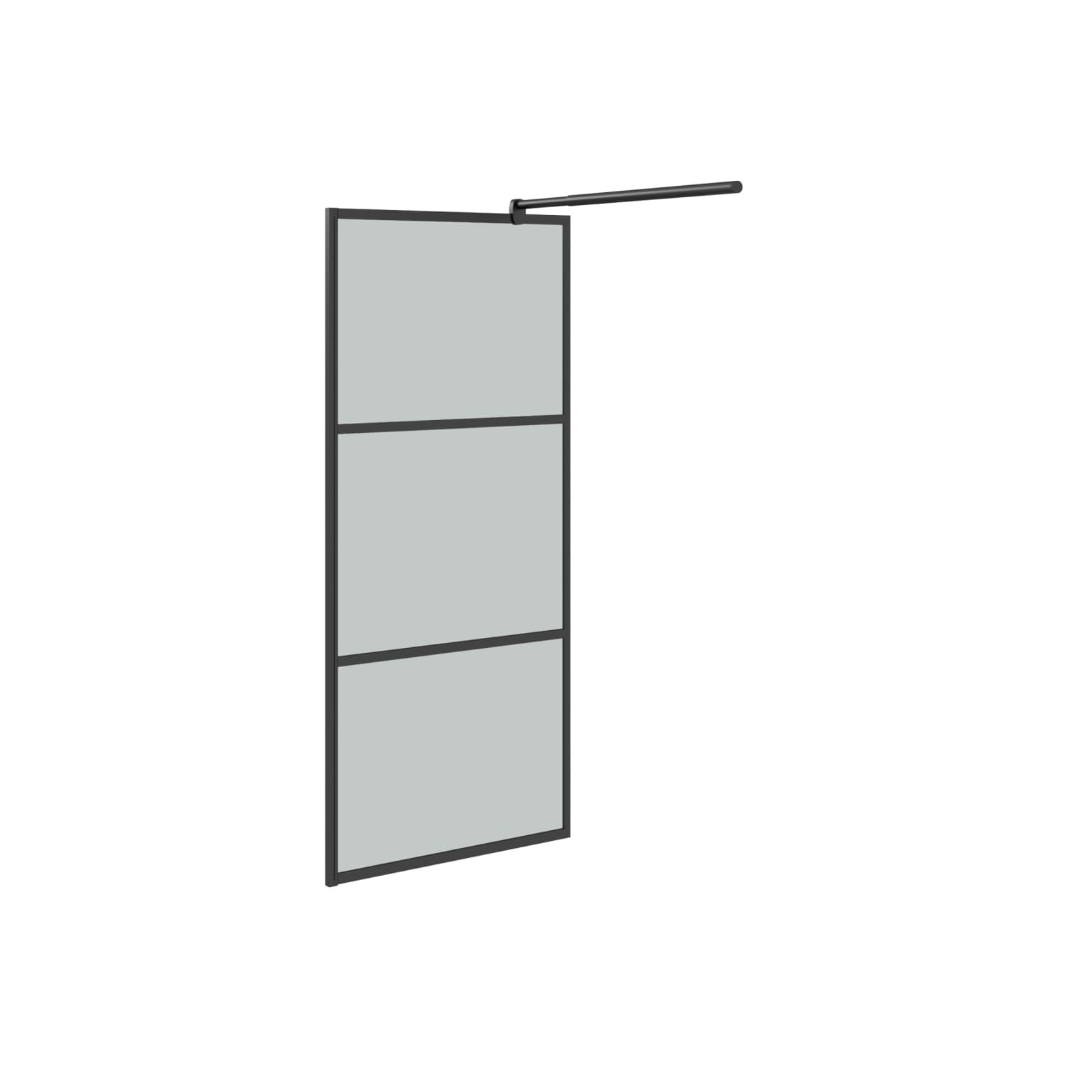 vidaXL Walk-in Shower Wall with Shelf Black 80x195cm ESG Glass&Aluminium