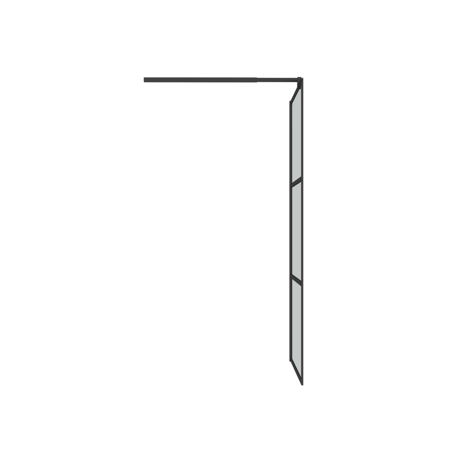 vidaXL Walk-in Shower Wall with Shelf Black 80x195cm ESG Glass&Aluminium