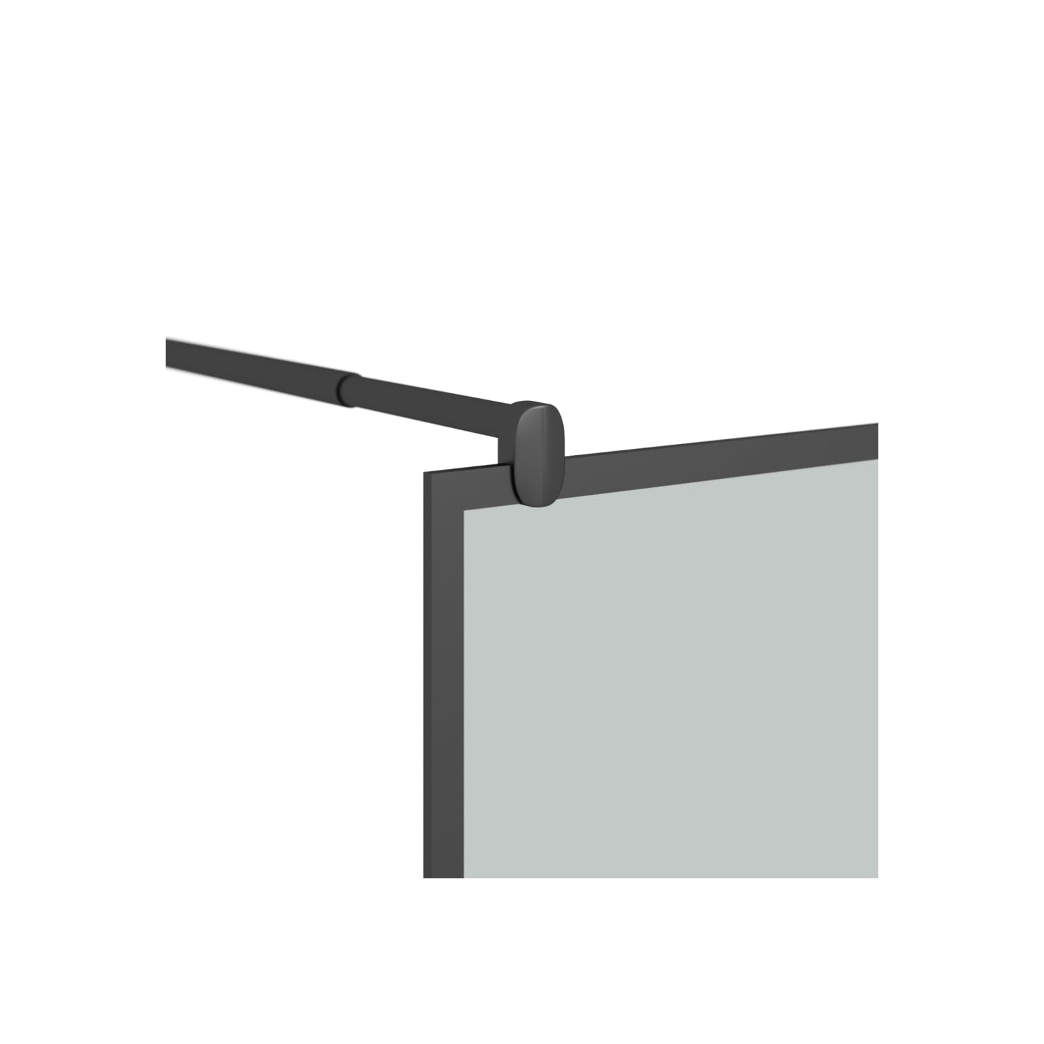 vidaXL Walk-in Shower Wall with Shelf Black 80x195cm ESG Glass&Aluminium