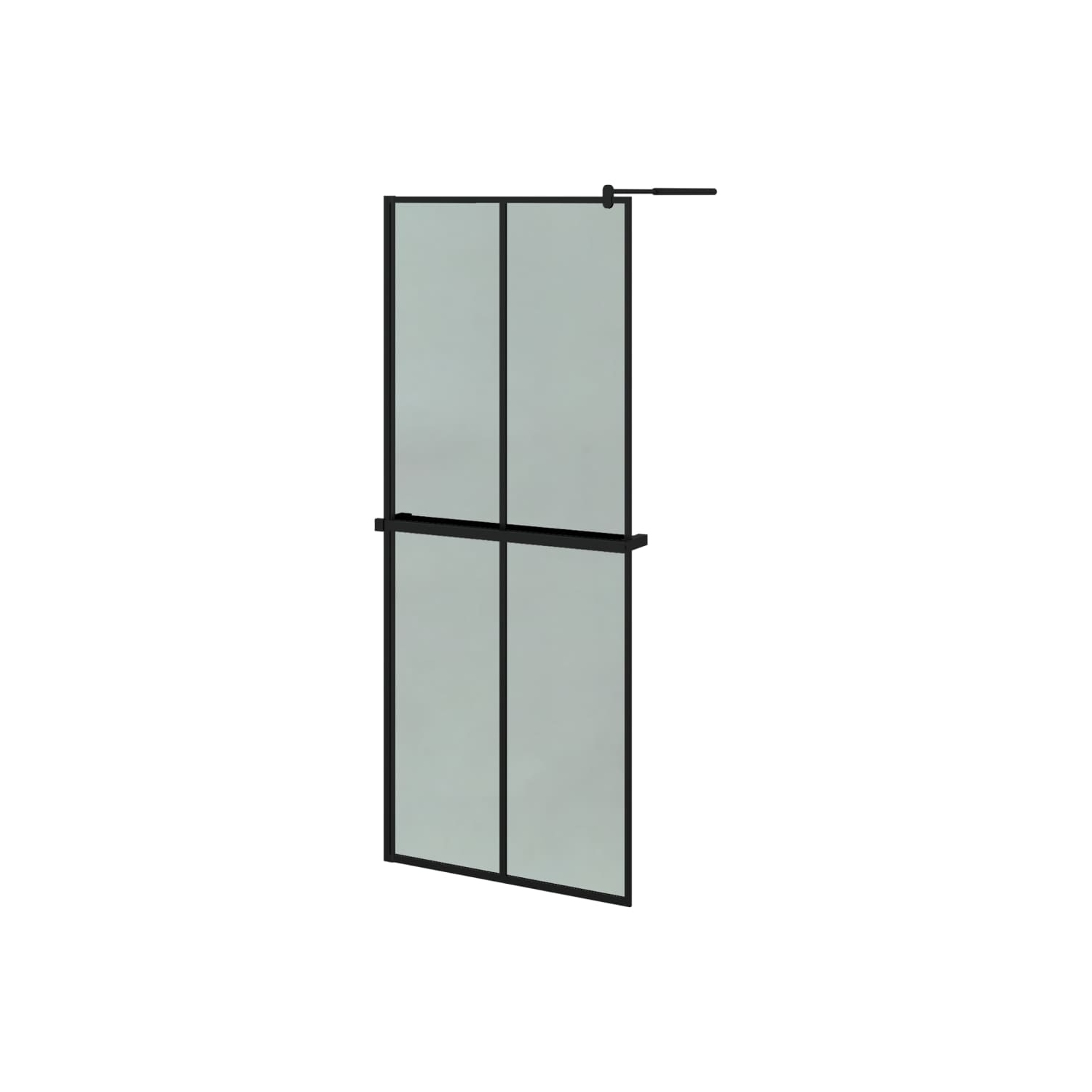 vidaXL Walk-in Shower Wall with Shelf Black 80x195cm ESG Glass&Aluminium