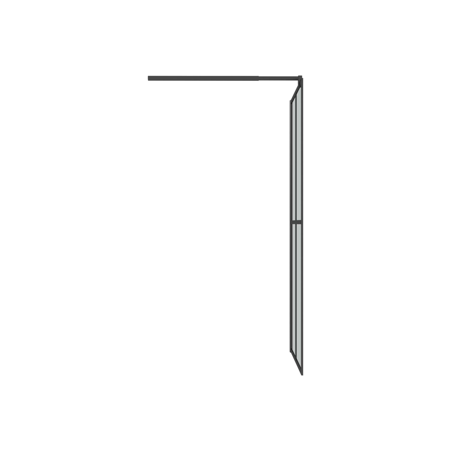 vidaXL Walk-in Shower Wall with Shelf Black 80x195cm ESG Glass&Aluminium