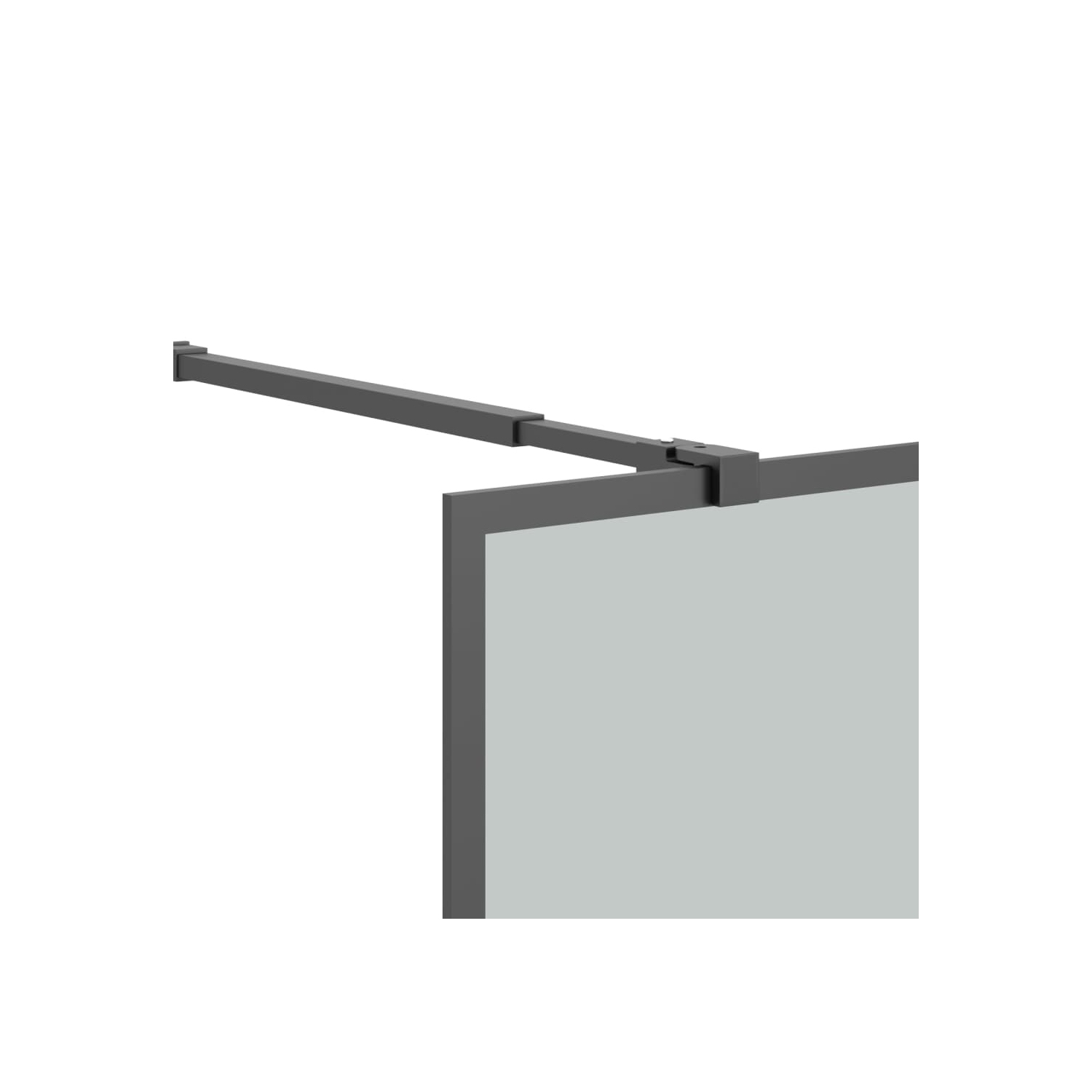 vidaXL Walk-in Shower Wall with Shelf Black 80x195cm ESG Glass&Aluminium