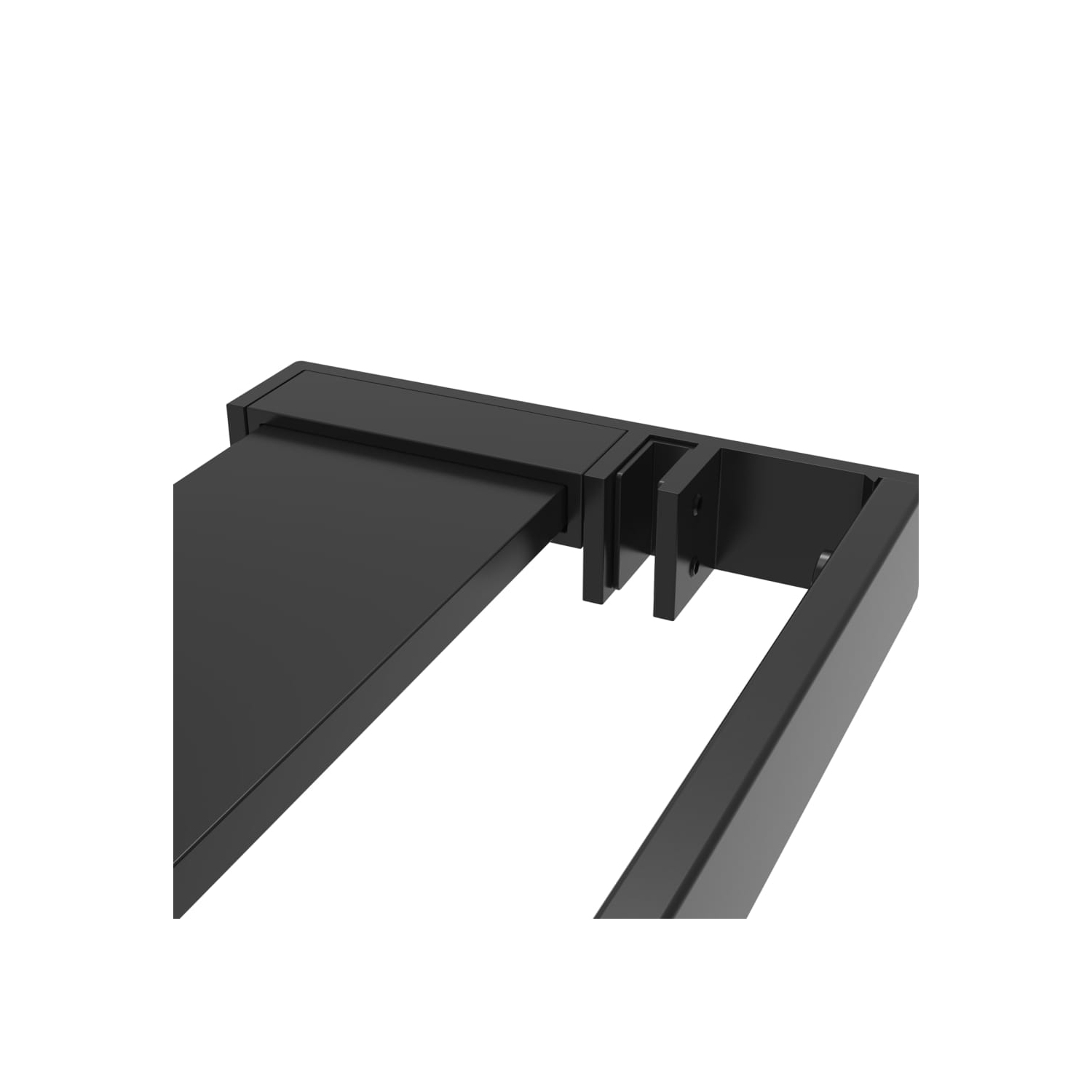 vidaXL Walk-in Shower Wall with Shelf Black 80x195cm ESG Glass&Aluminium