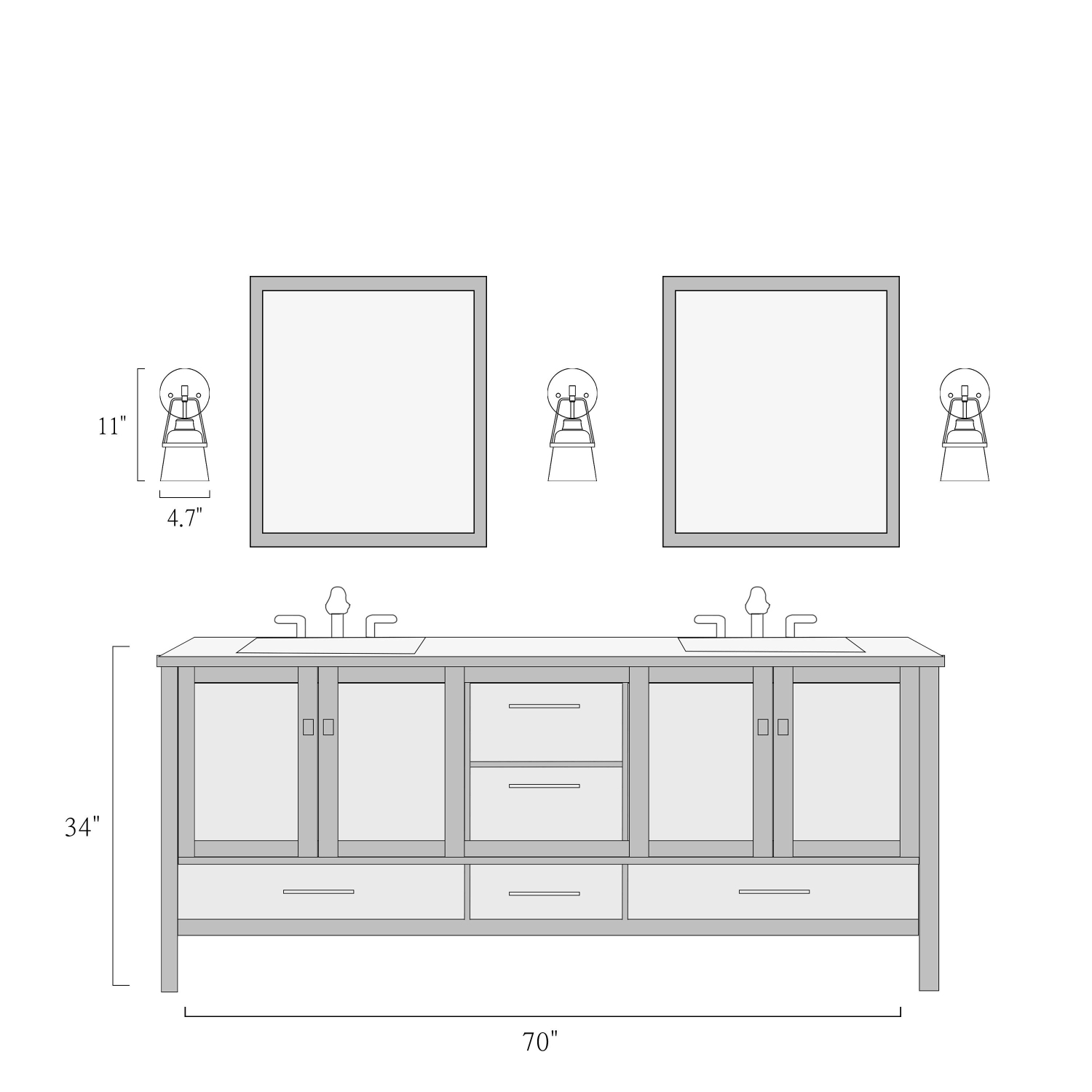 Modern Bathroom Cone Wall Sconce Light, 1-Light Black and Antique Gold Bedroom Wall Light with Metal Shade