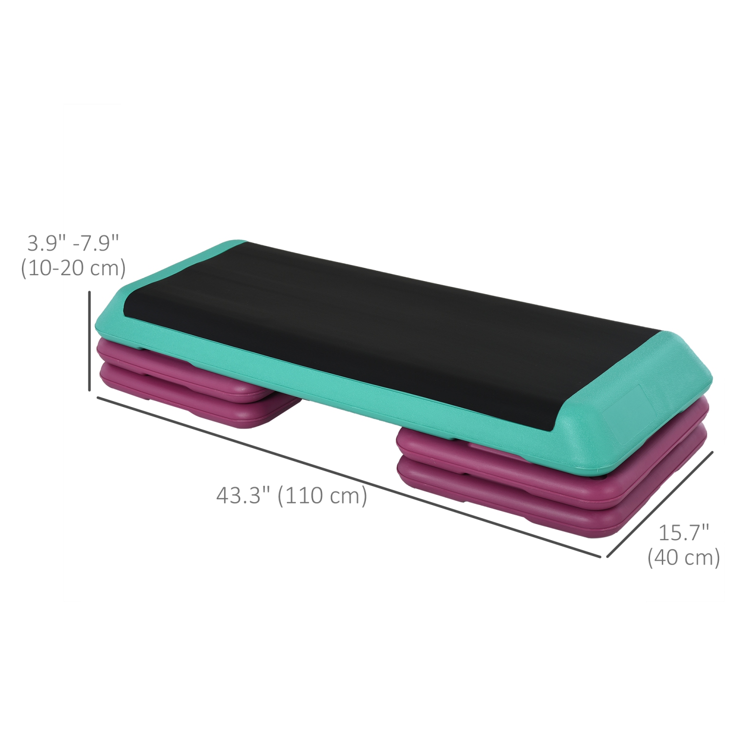 Soozier 3-Level Aerobic Stepper, 3.9"/5.9"/7.9" Steppers for Exercise Workout with Non-Slip Top, Compact Fitness Equipment for Home, Office, Indoor,