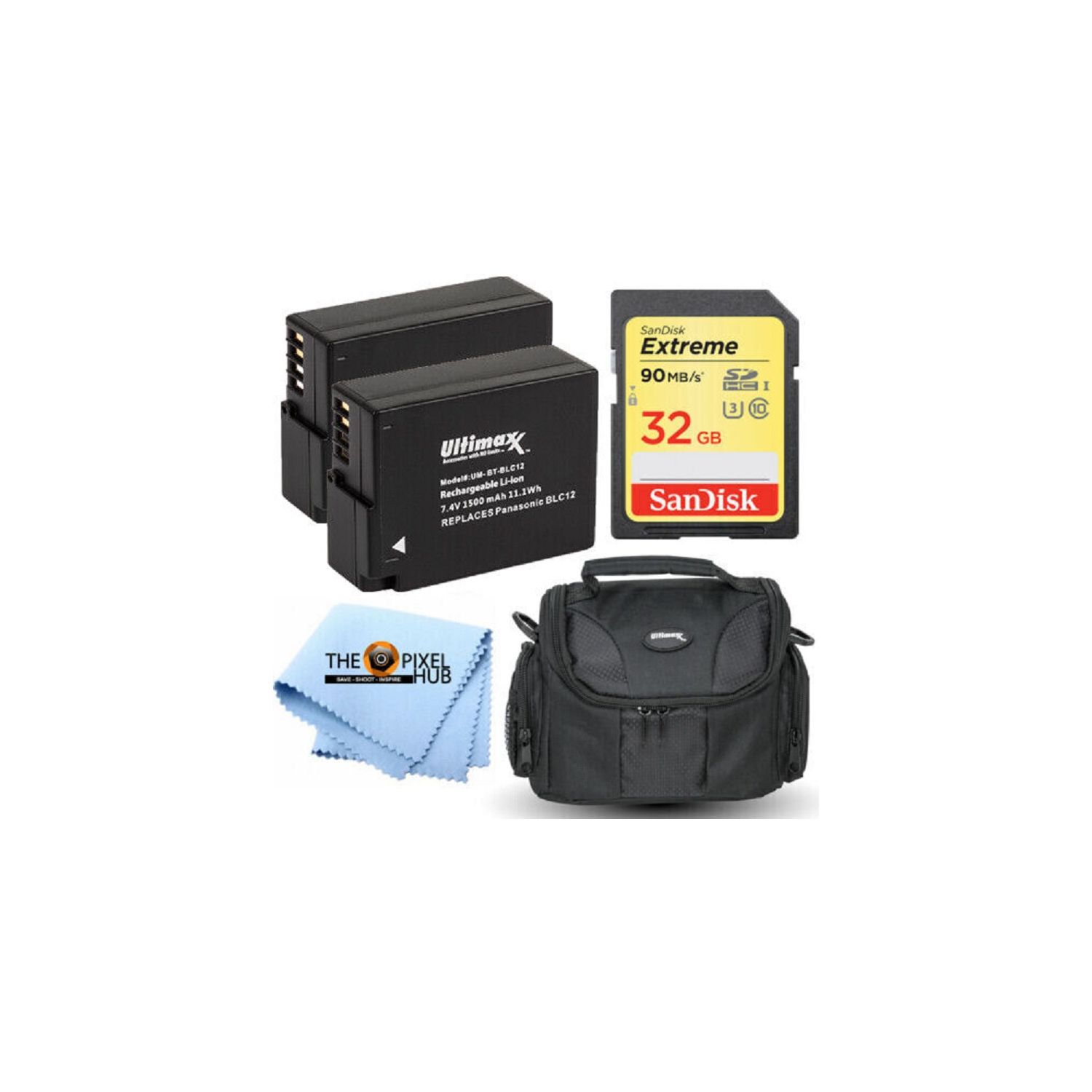 2 Battery DMW-BLC12 Accessory Bundle for Panasonic FZ200 FZ1000 DMC-GH2 G7 GX85