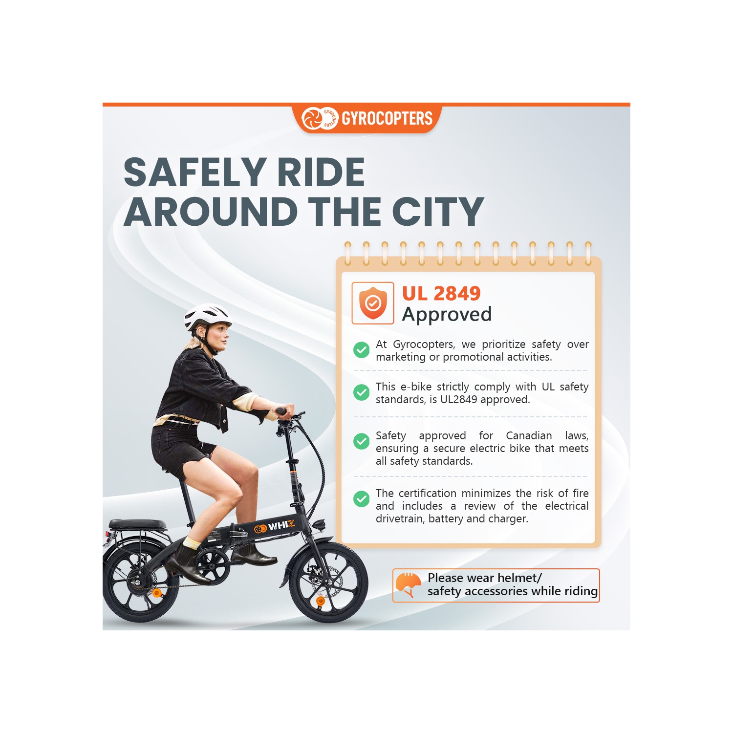 Remis à neuf vélo électrique pliable Whiz de Gyrocopters | compact pliable à 3 niveaux pour vélo électrique | moteur 350W | vitesse jusqu'à 25kmh