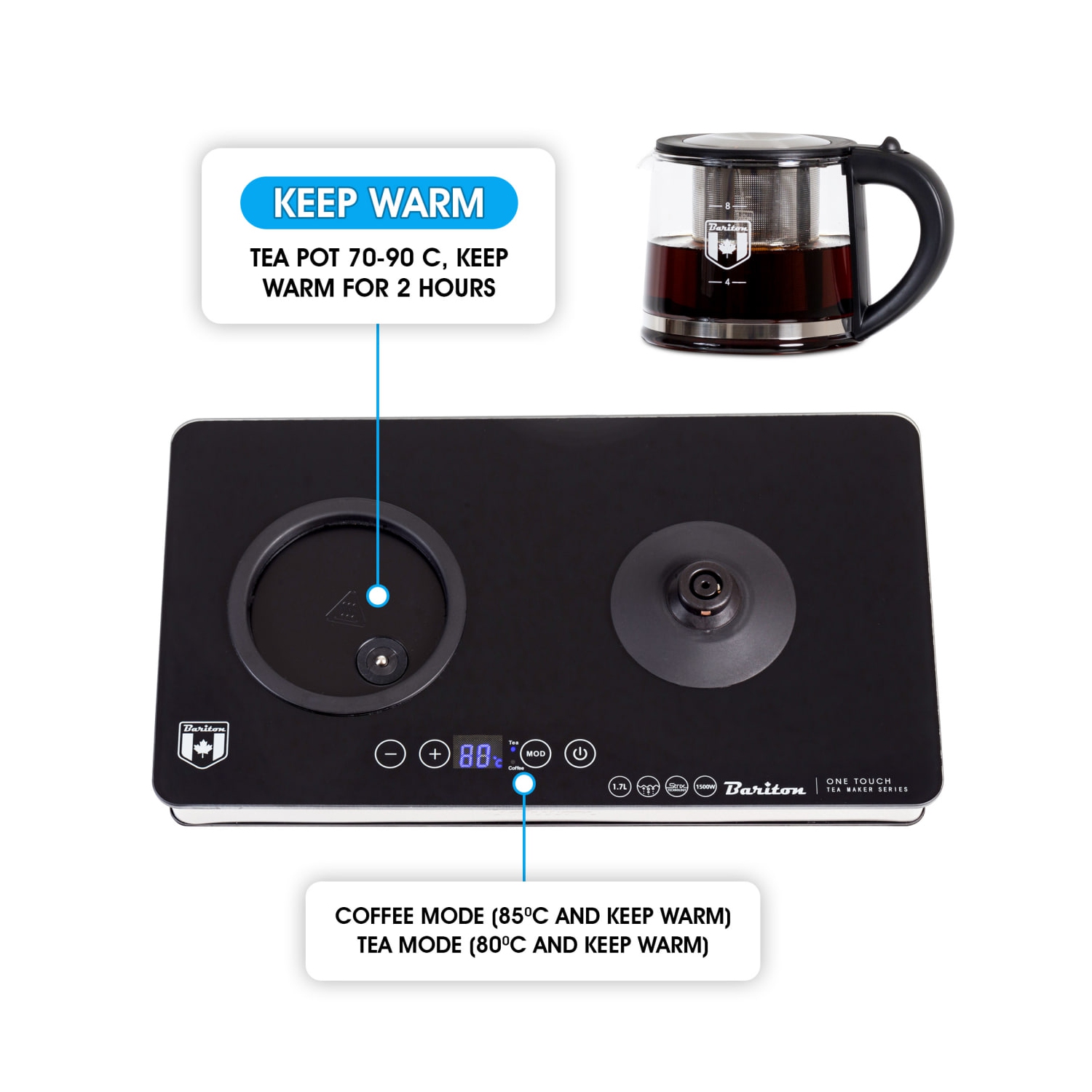 Electric tea & coffee maker model BTM-1795GS