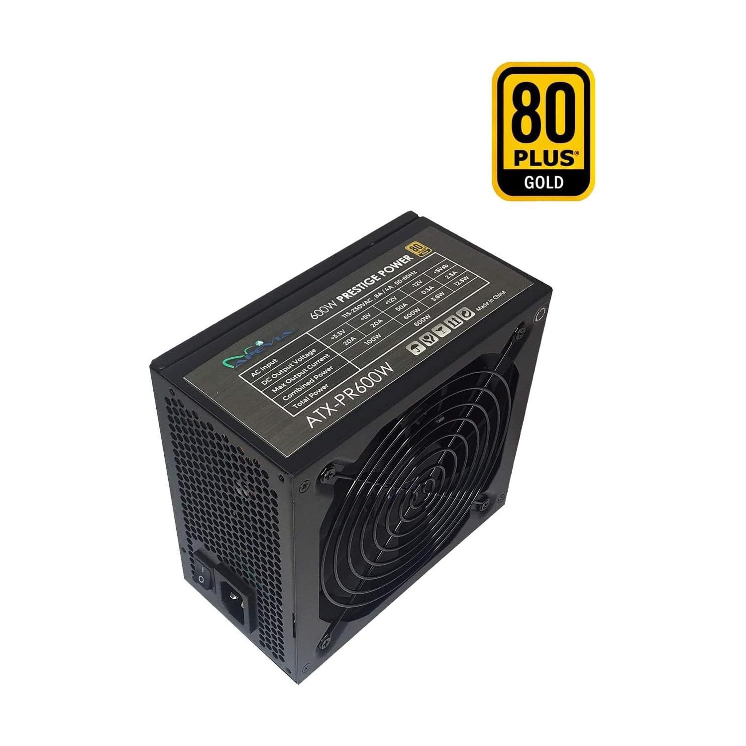 Refurbished Apevia ATX-PR600W Prestige 600W 80+ Gold Certified, ROHS Compliance, Power Supply