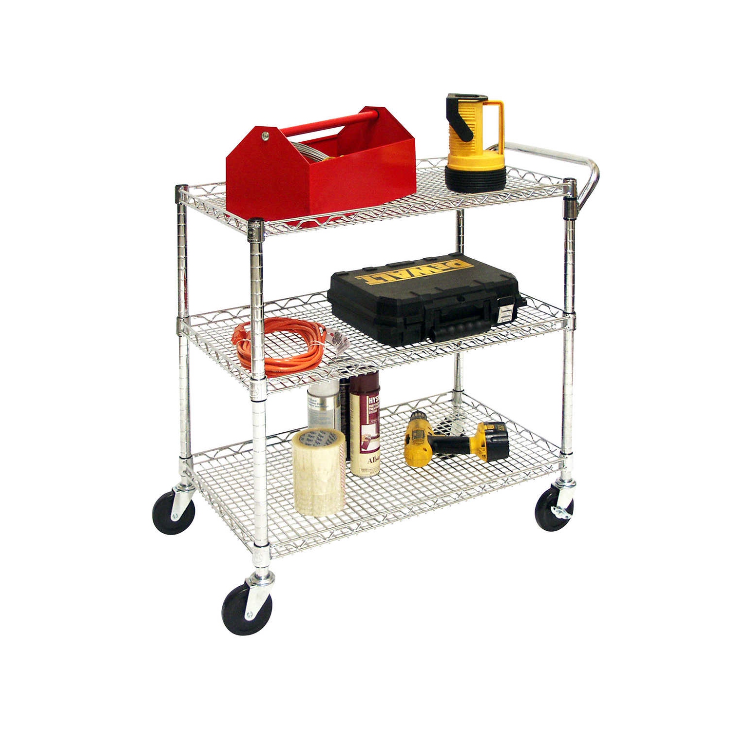 Seville Classics – Chariot utilitaire avec système de grille à 3 tablettes