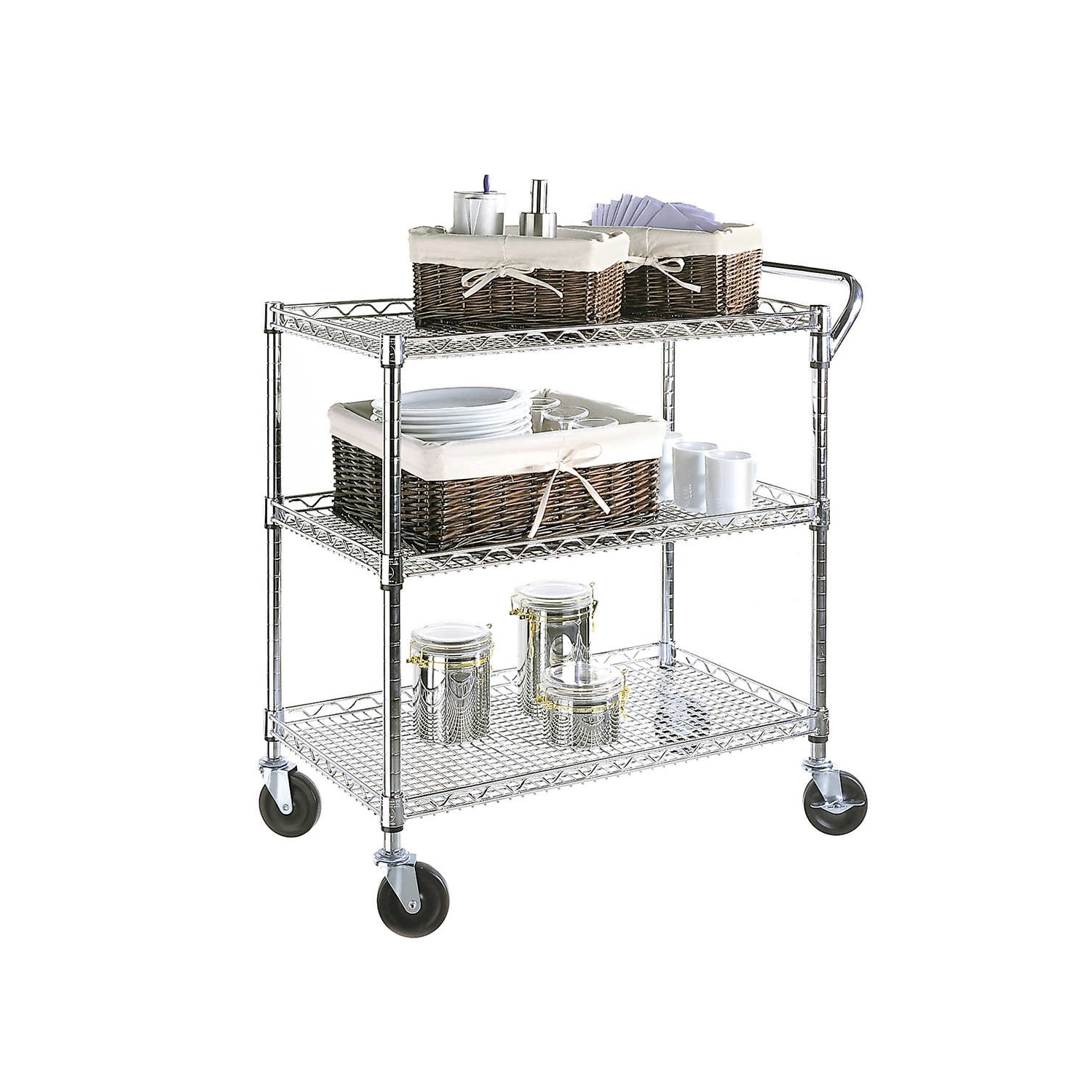 Seville Classics – Chariot utilitaire avec système de grille à 3 tablettes