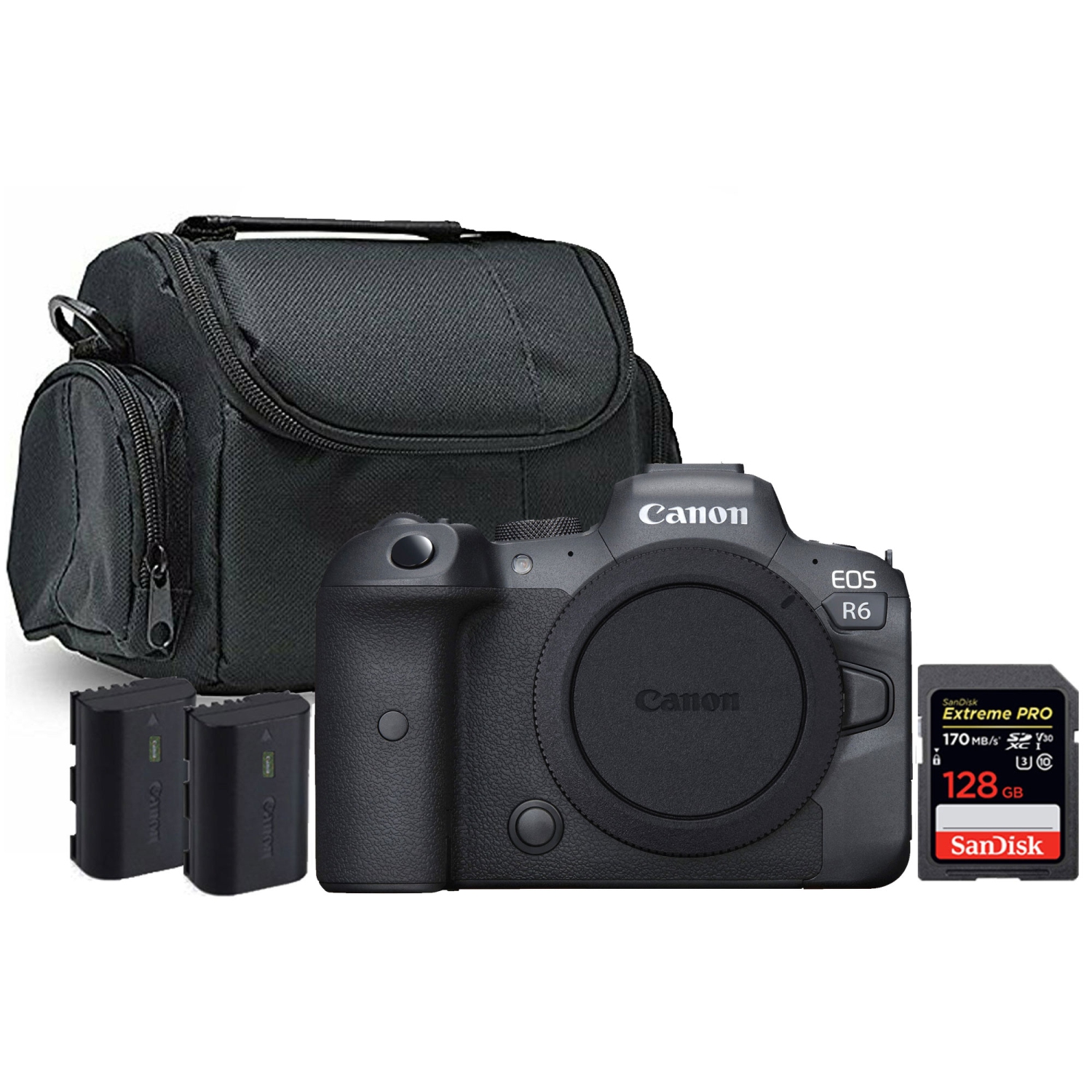 Canon EOS R6 Mirrorless Camera Body with Extra Canon LP-E6NH Battery Top Bundle