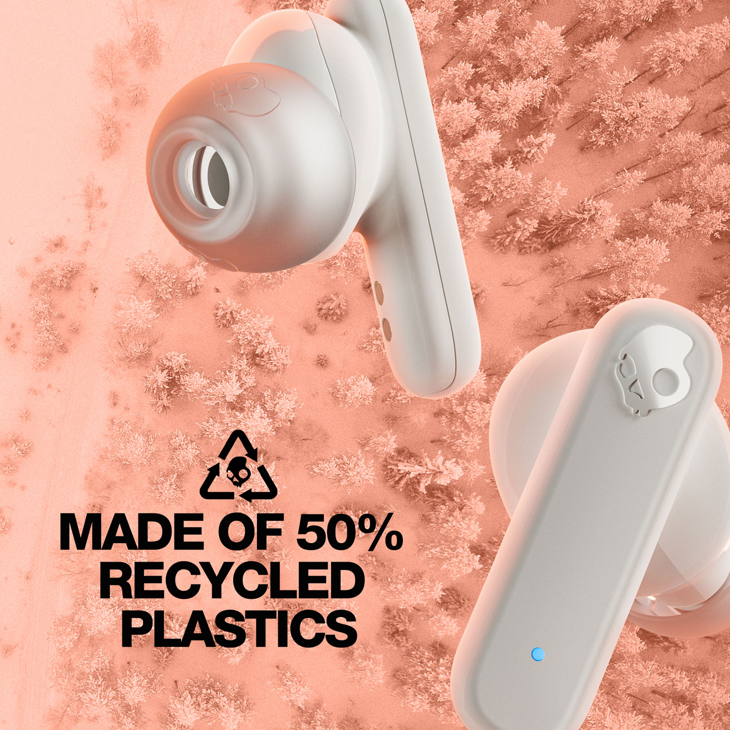 Skullcandy Smokin' Buds In-Ear Sound Isolating True Wireless Earbuds - Bone Orange