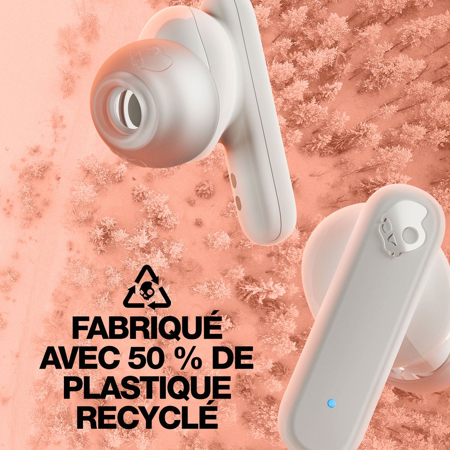 Skullcandy Smokin' Buds In-Ear Sound Isolating True Wireless Earbuds - Bone Orange