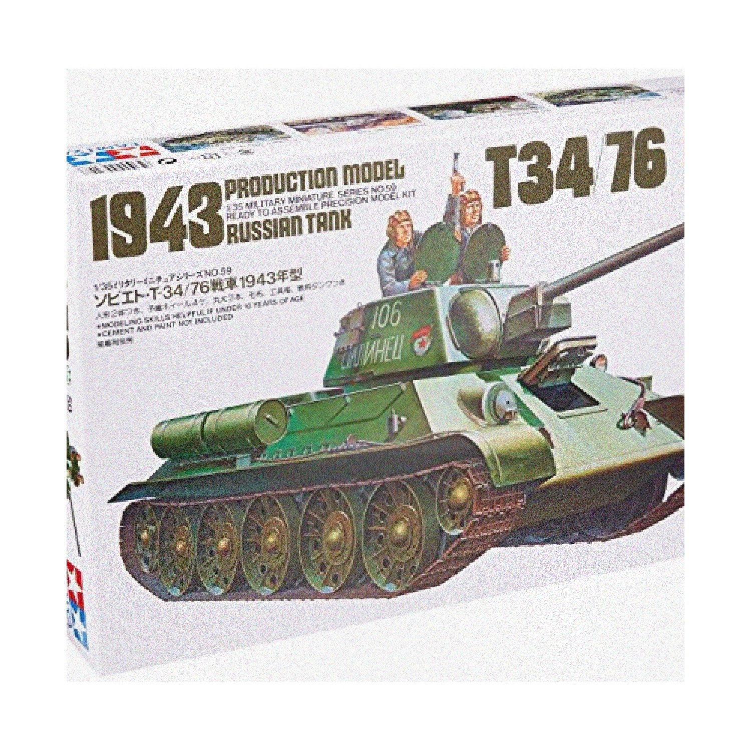 Battlefield Legends: Russian T34/76 1943 Tank Model Kit - Unleash Your Inner Commander with this Authentic 1/35 Scale Plastic Masterpiece!