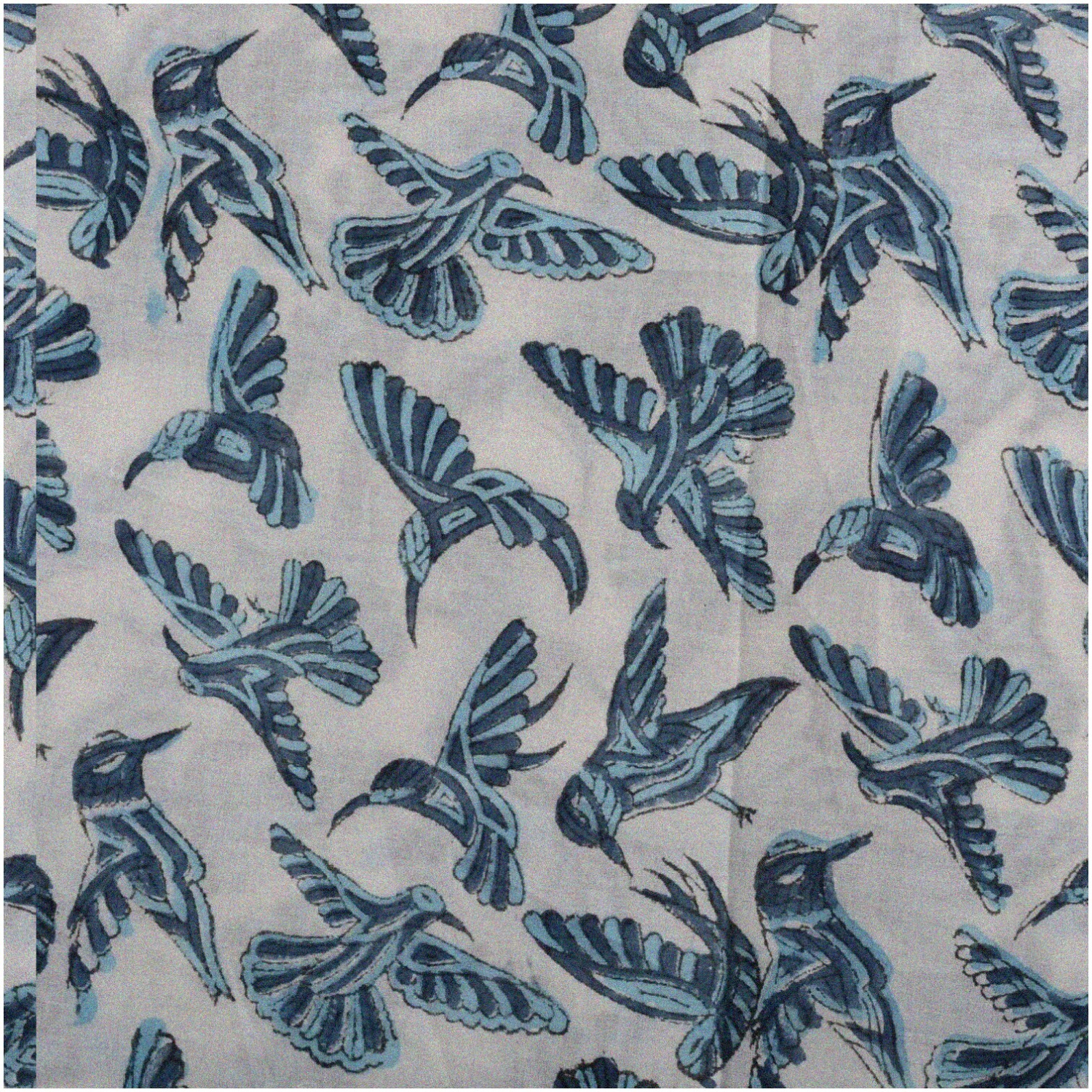 Sanganeri Bird Print Fabric: Vibrant 100% Cotton Sewing & Dressmaking Material - 3 Yard Hand Block Print with Natural Dye. Width 44 Inches. Perfect for Running Projects! (Pattern 1