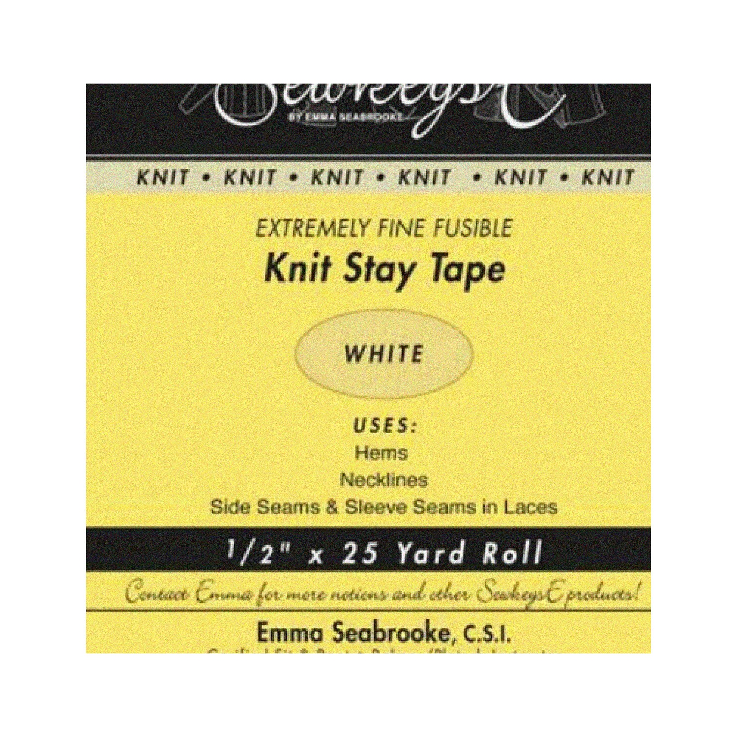 StayKnit 25 - Fine Fusible Interfacing Tape for Knits - 0.5" x 25 Yards - SewkeysE KST-01 - Sold in 25 Yard Rolls - M494.09 Compatible.