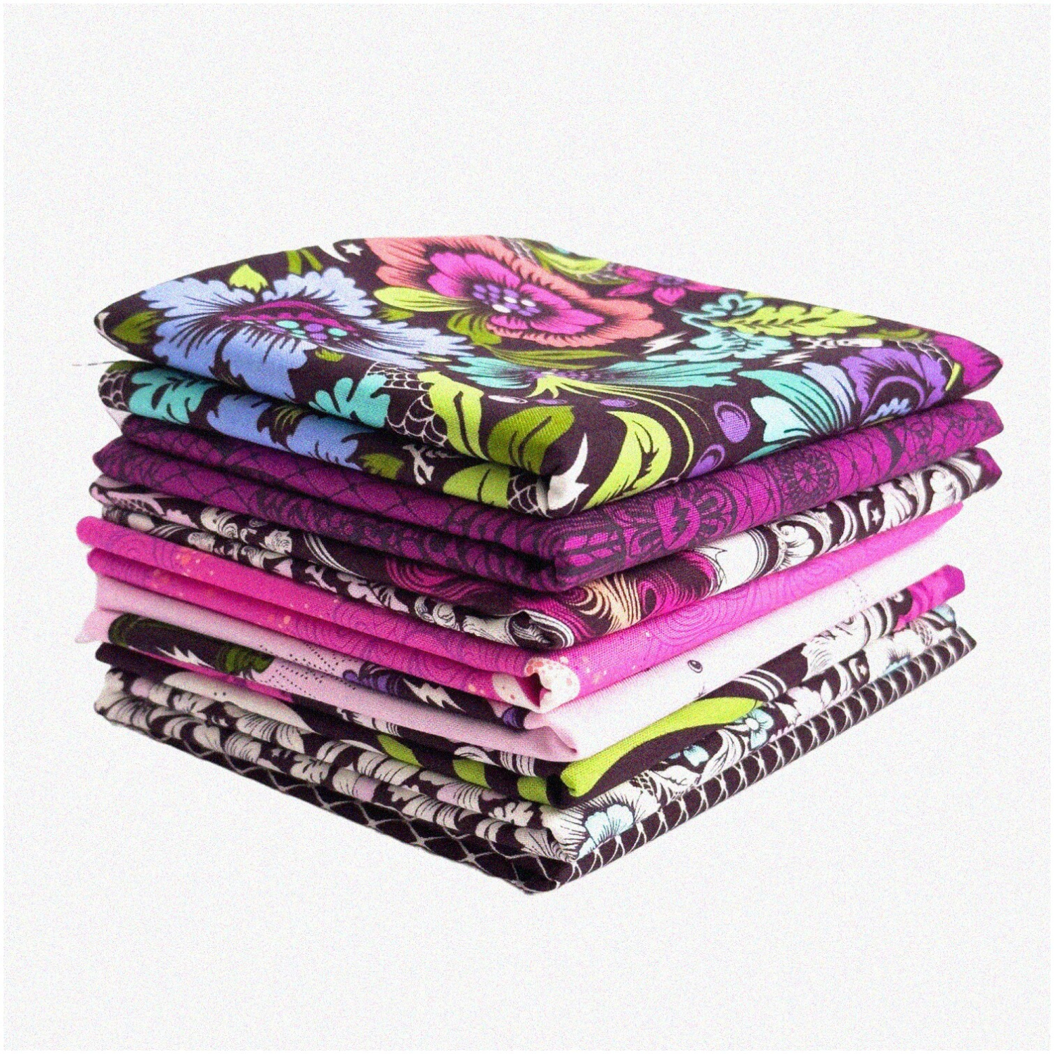 Enchanting Twilight Dreams Fabric Collection - Tula Pink's Nightshade Dj Vu FQ Bundle (8 Pieces) - 18x21 inches (45.72 cm x 53.34 cm) Cuts