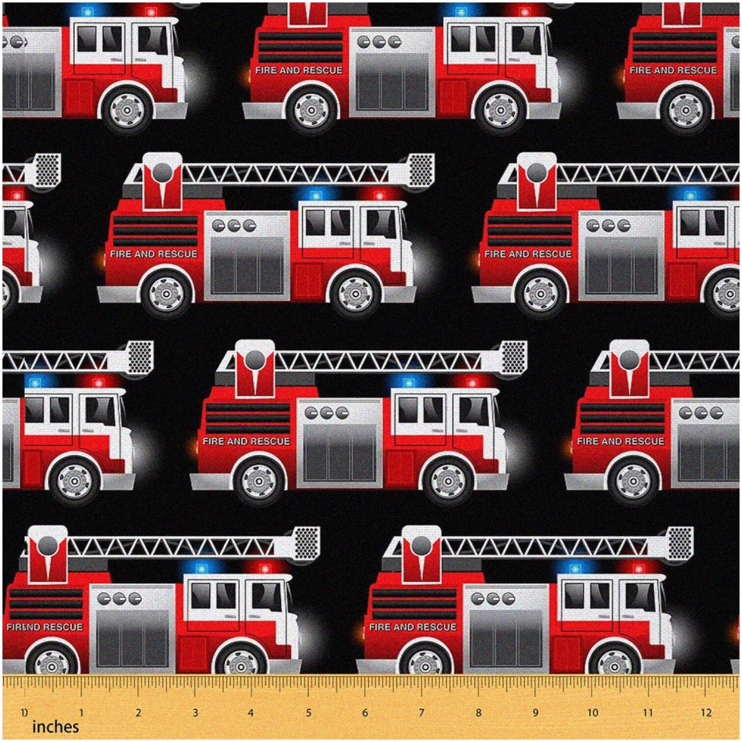 TruckTough Fabric: The Ultimate Emergency Engine Upholstery for Man Cave Decor, Boys Equipment Vehicles Indoors & Outdoors. Red Blue, 2 Yards.