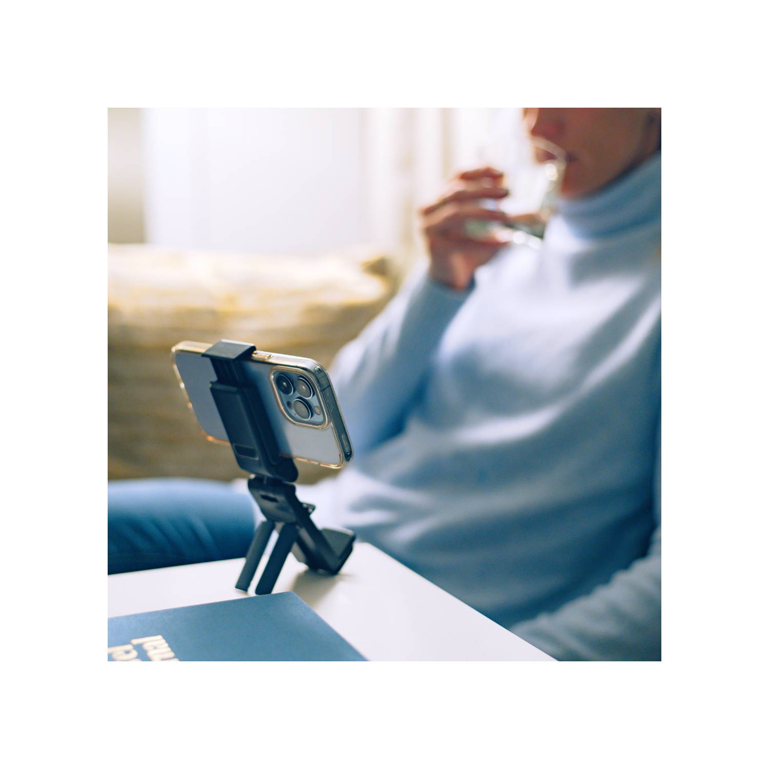 TechLok FlyEye In-Flight Airplane Phone Holder | Travel Essential Universal Phone Stand with Adjustable Clamp and 360° Rotation for iPhone & Android