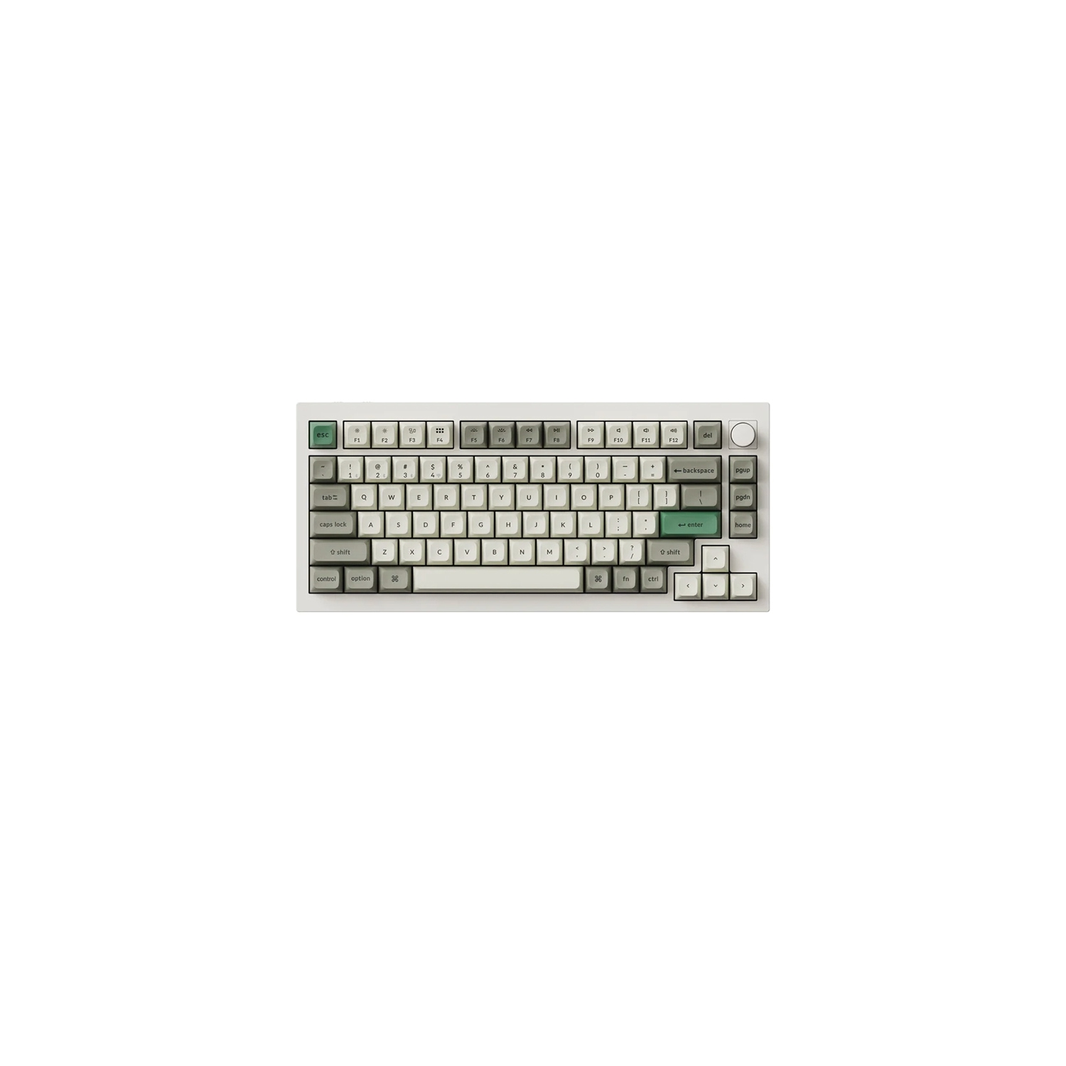 Keychron Q1 Max Hotswap Wireless Mechanical Keyboard - RGB - Aluminum Frame - Shell White - with Knob - Gateron Jupiter Brown - 75% Layout - Windows Mac OS (Q1M-P3)