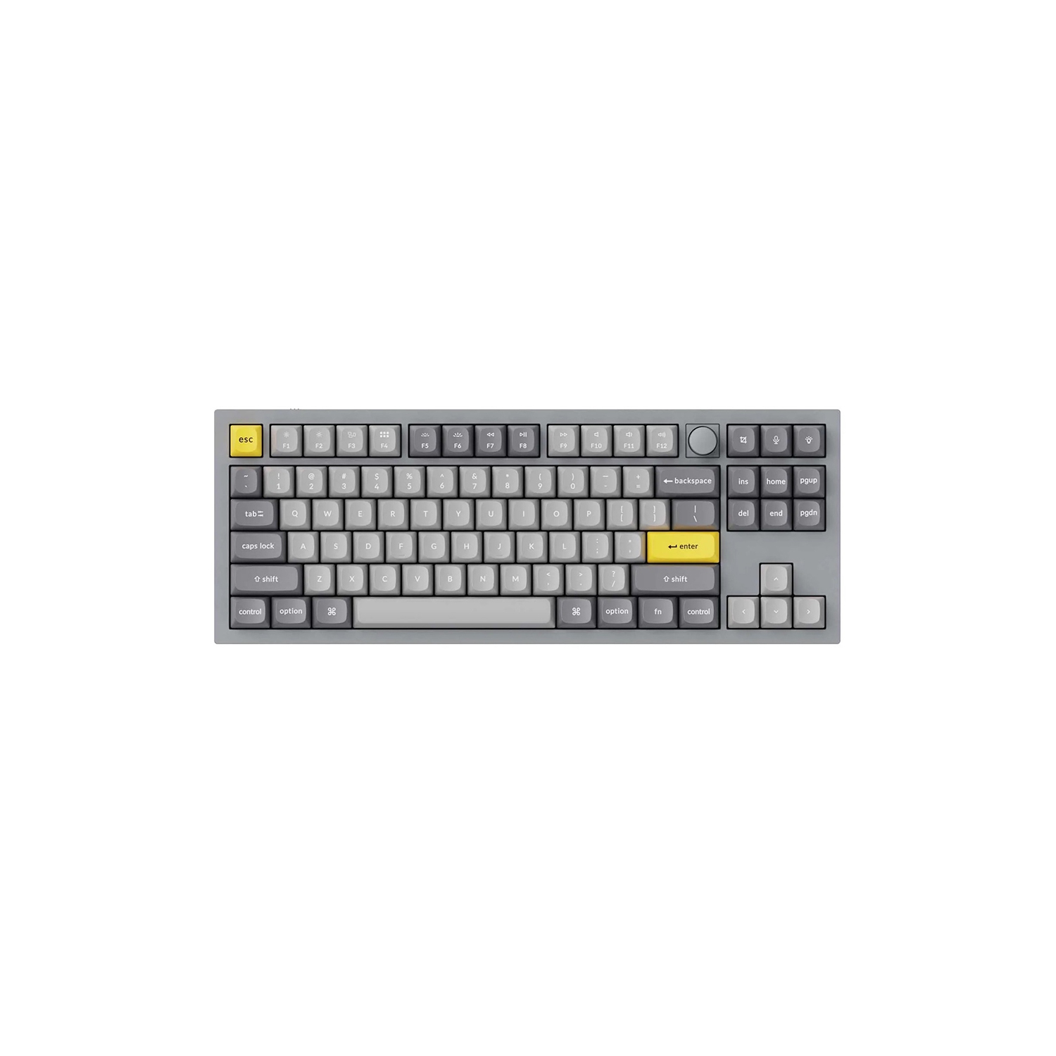 Keychron Q3 Hotswap Mechanical Keyboard - RGB - Aluminum Frame - Grey - with Knob - Gateron Pro Brown - TKL Layout - Windows Mac OS (Q3-N3)