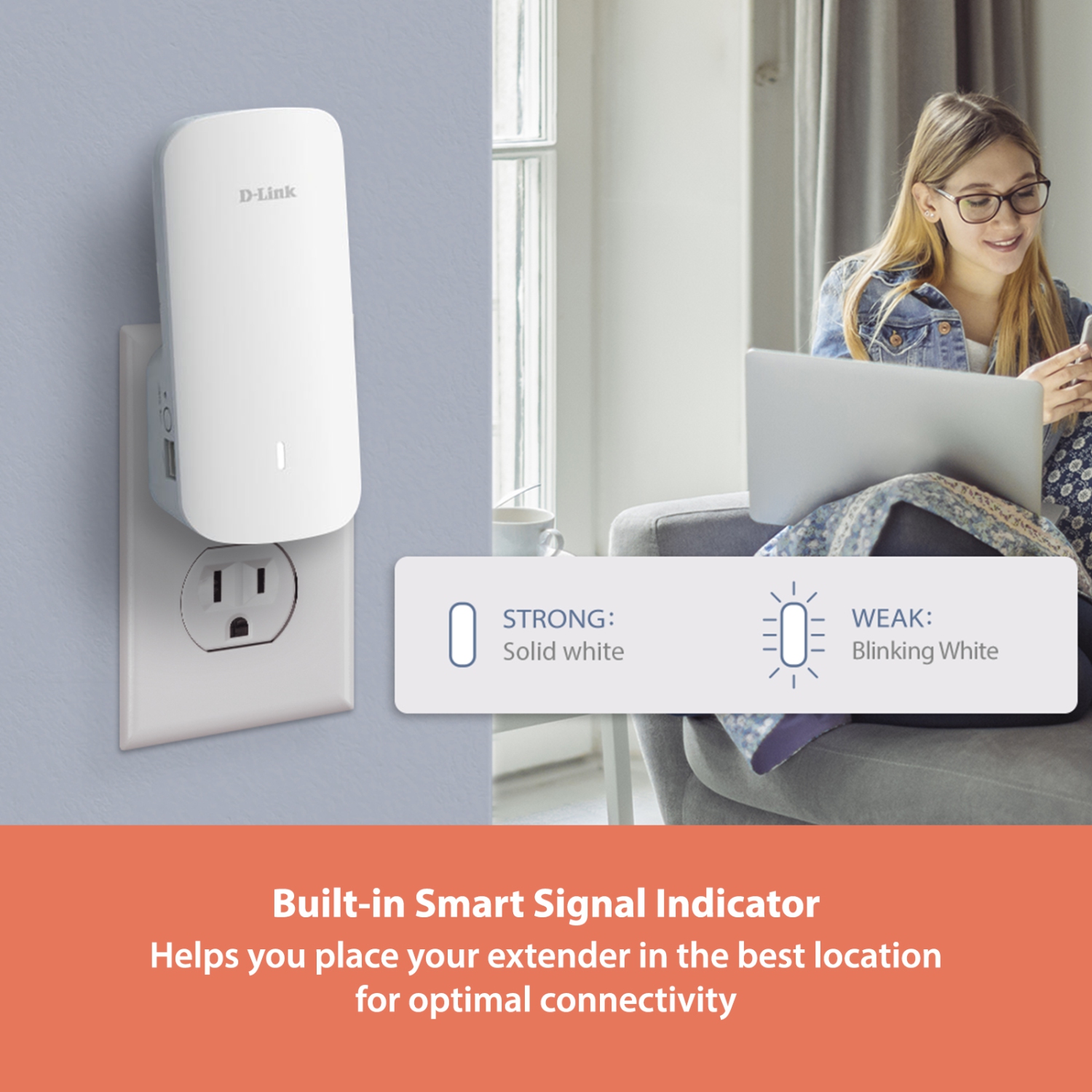 D-Link AQUILA PRO AI AX3000 Wi-Fi 6 Smart Mesh Extender - E30