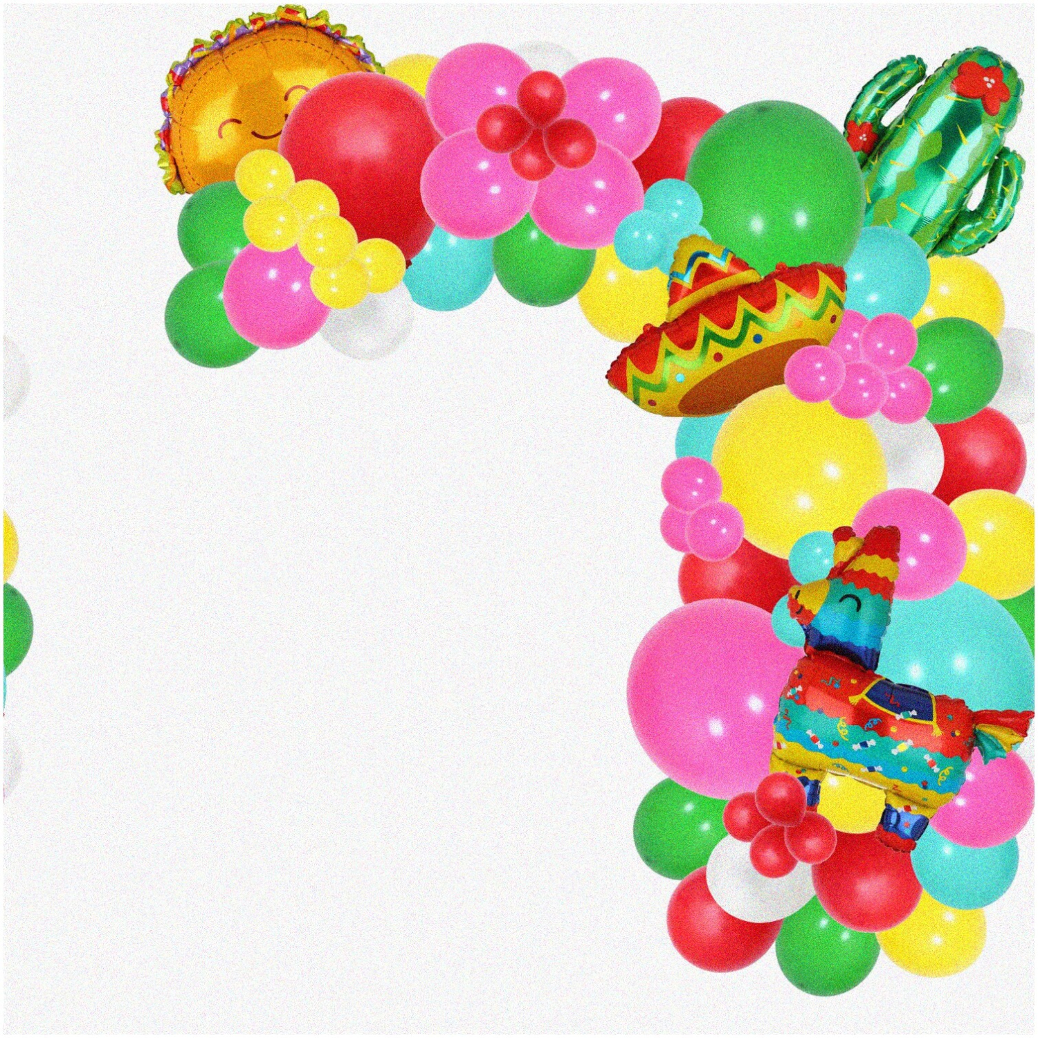 Fiesta Fun Extravaganza: 154-Piece Balloon Arch Garland Kit with Cactus, Llama, Sombrero, and Taco Party Decorations - Cinco De Mayo Celebration