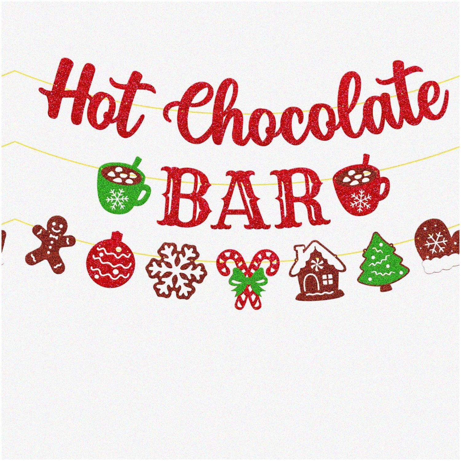 Celestial Celebration: Nativity Snowflake Garland & Hot Chocolate Bar Banner - A Joyful Christmas & New Year Party Backdrop for Religious Holiday Themes, Jesus, God, Snowman, & Mor