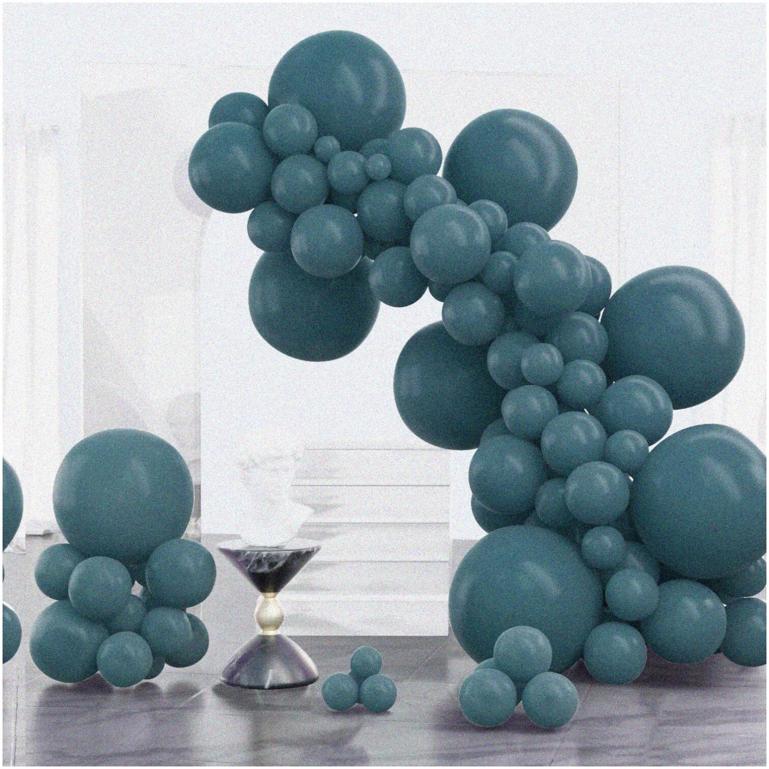 Boho Blue Balloon Variety Pack - 100 pcs of 18, 12, 10, and 5 Inch Retro Blue Balloons for Balloon Garlands, Arches, and Party Decor