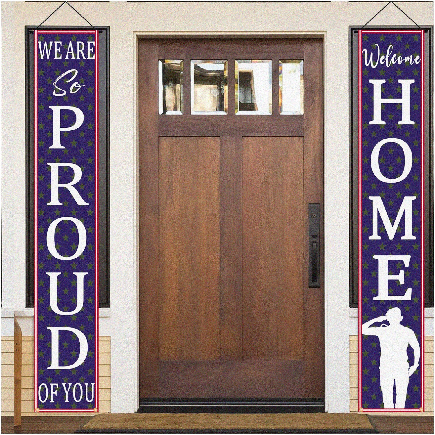 Hero's Homecoming: Patriotic Military Banner - Celebrate the Return of Our Brave Soldiers with Stunning Army Welcome Home Decorations & Party Supplies!
