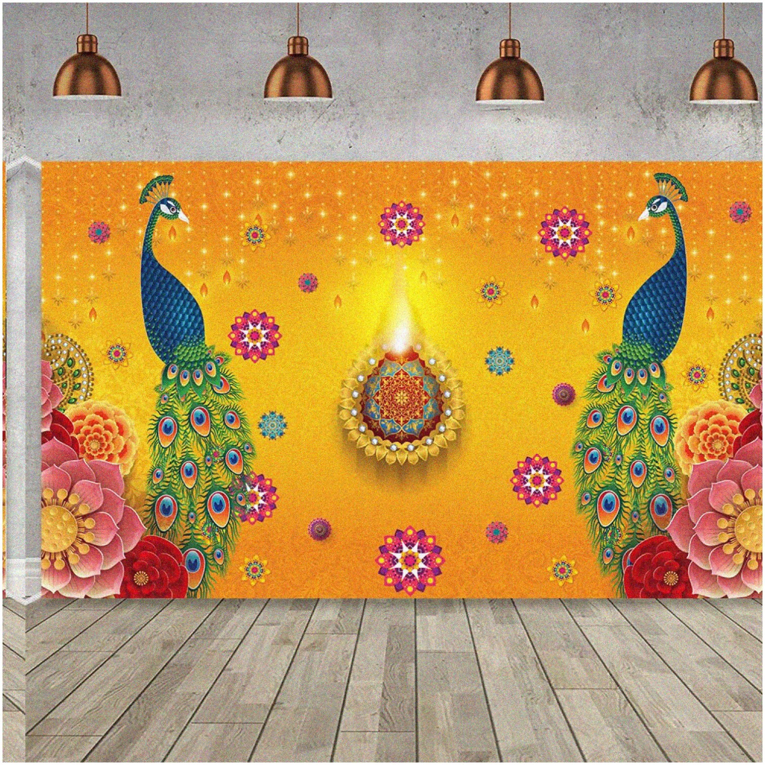 Sparkling Diwali Celebration Backdrop - Vibrant 70.8X43.3inch Banner for India's Festival of Lights. Perfect Diwali Party Supplier - Captivating Photography Background & Party Deco