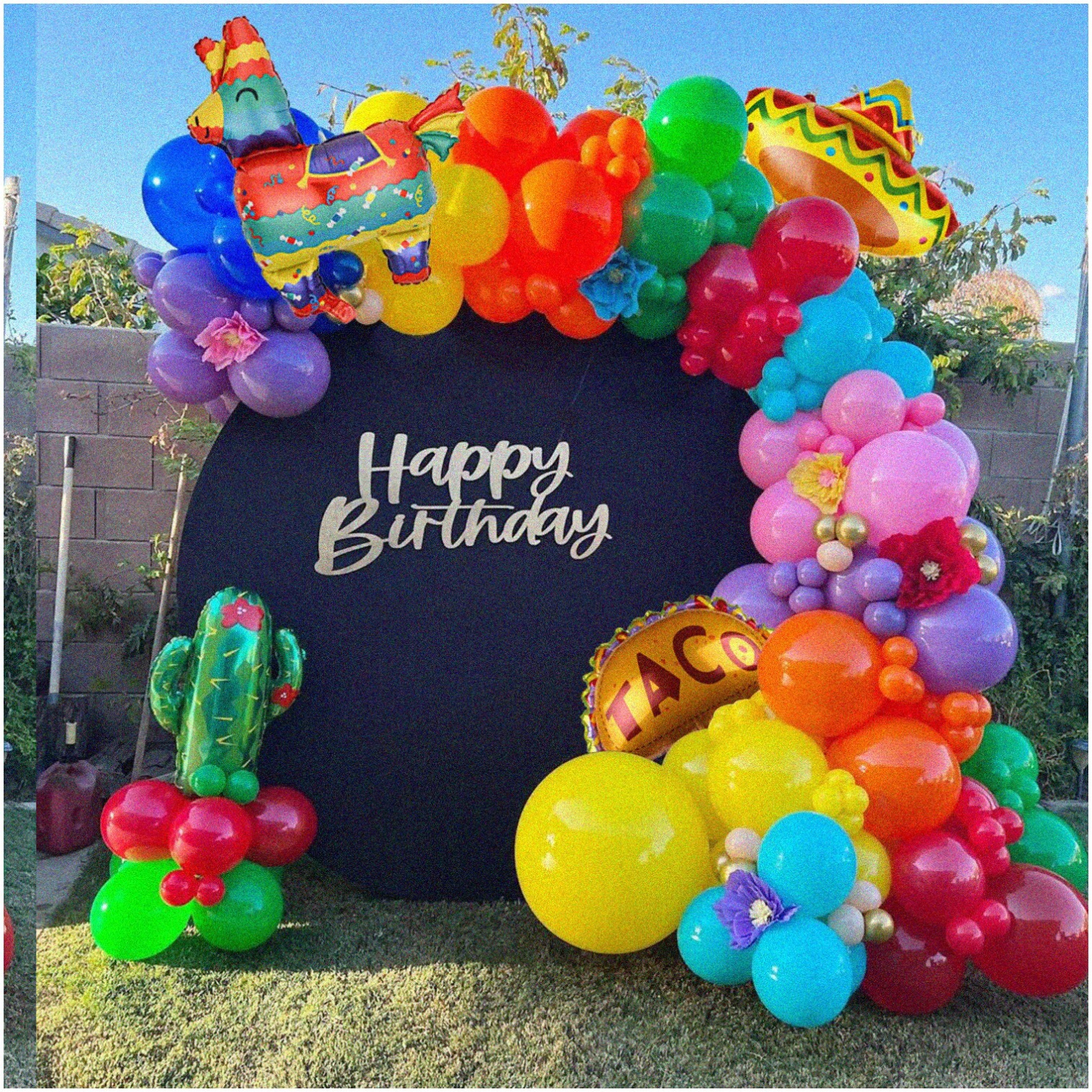 Fiesta Fiesta: 159pcs Balloon Arch Kit - Llama Cactus Sombrero Balloons for Cinco De Mayo Loteria Taco Twosday Birthday Party Supplies