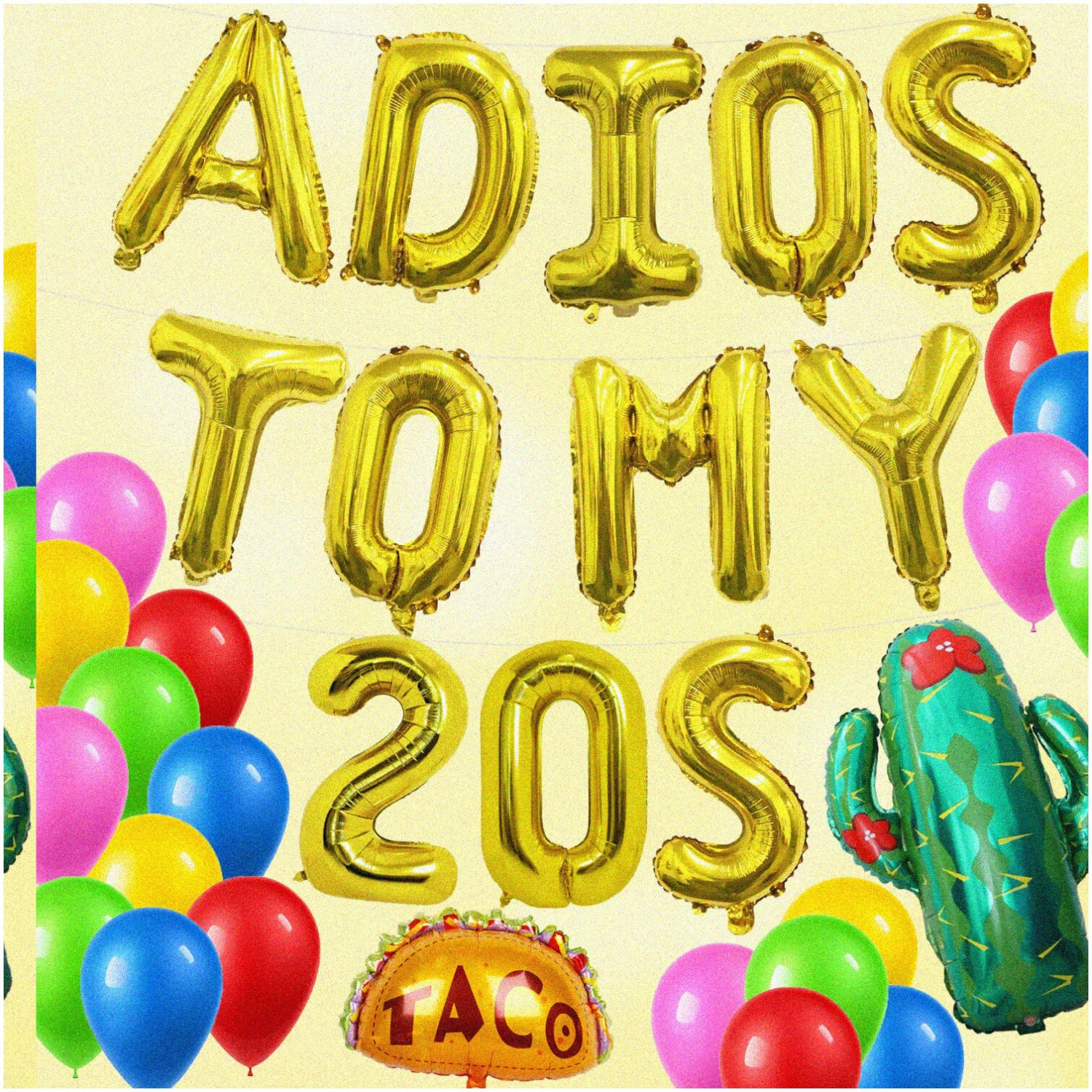 Fiesta 30th Birthday Celebration Kit - Adios To My 20s Decorations, Taco Bout 30 Balloon, Cactus Balloon, Cinco de Mayo Inspired Party Supplies