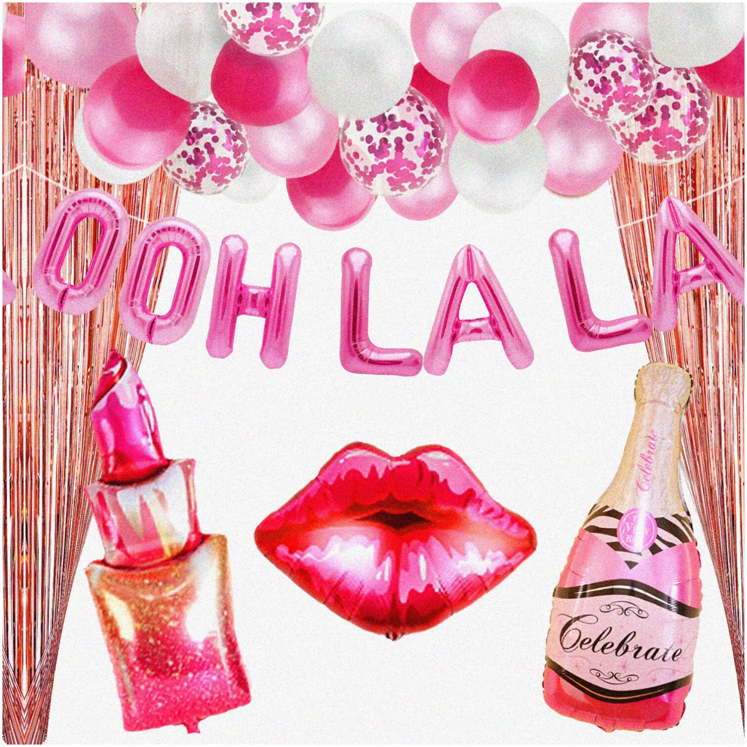 Party Perfection: Ooh La La Celebration Kit - Birthday, Shower, Bachelorette, Slumber, Sleepover, Girls Night Decorations