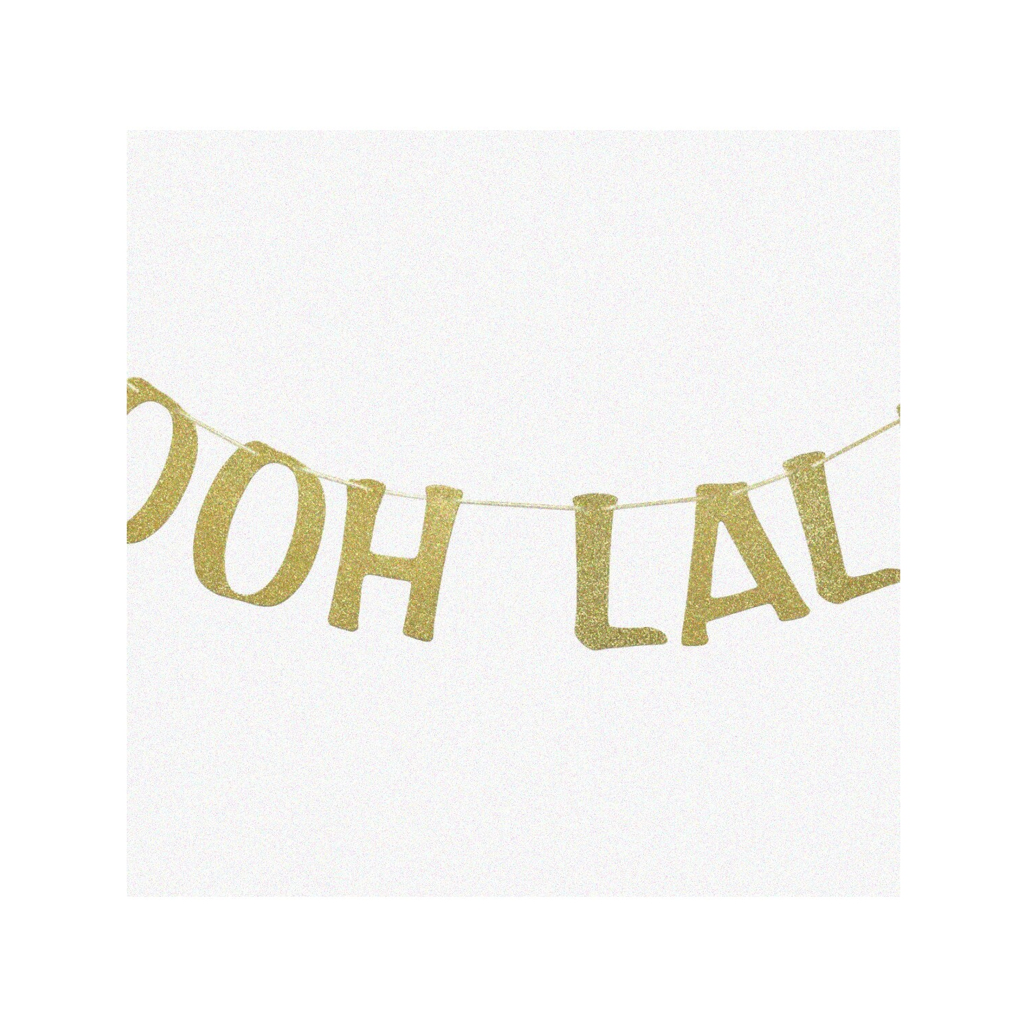 Parisian Glam Celebration Kit: OOH LA LA Banner, Gold Glitter Photo Props & Decorations for Bachelorette Showers, Birthday Parties, Bridal Showers, and Engagement Parties