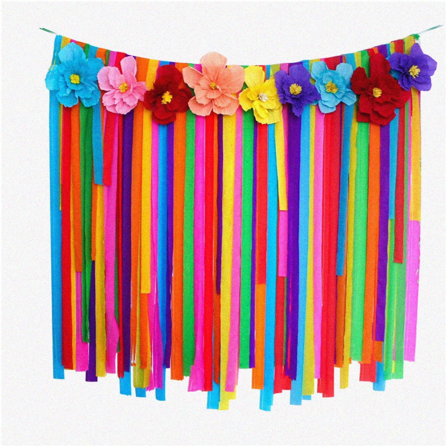 Fiesta Fiesta: 16Pcs Mexican Paper Flowers & Streamer Backdrop - Vibrant Cinco De Mayo Party Decorations for Taco Party, Mexican Baby Shower, Wedding Bir!