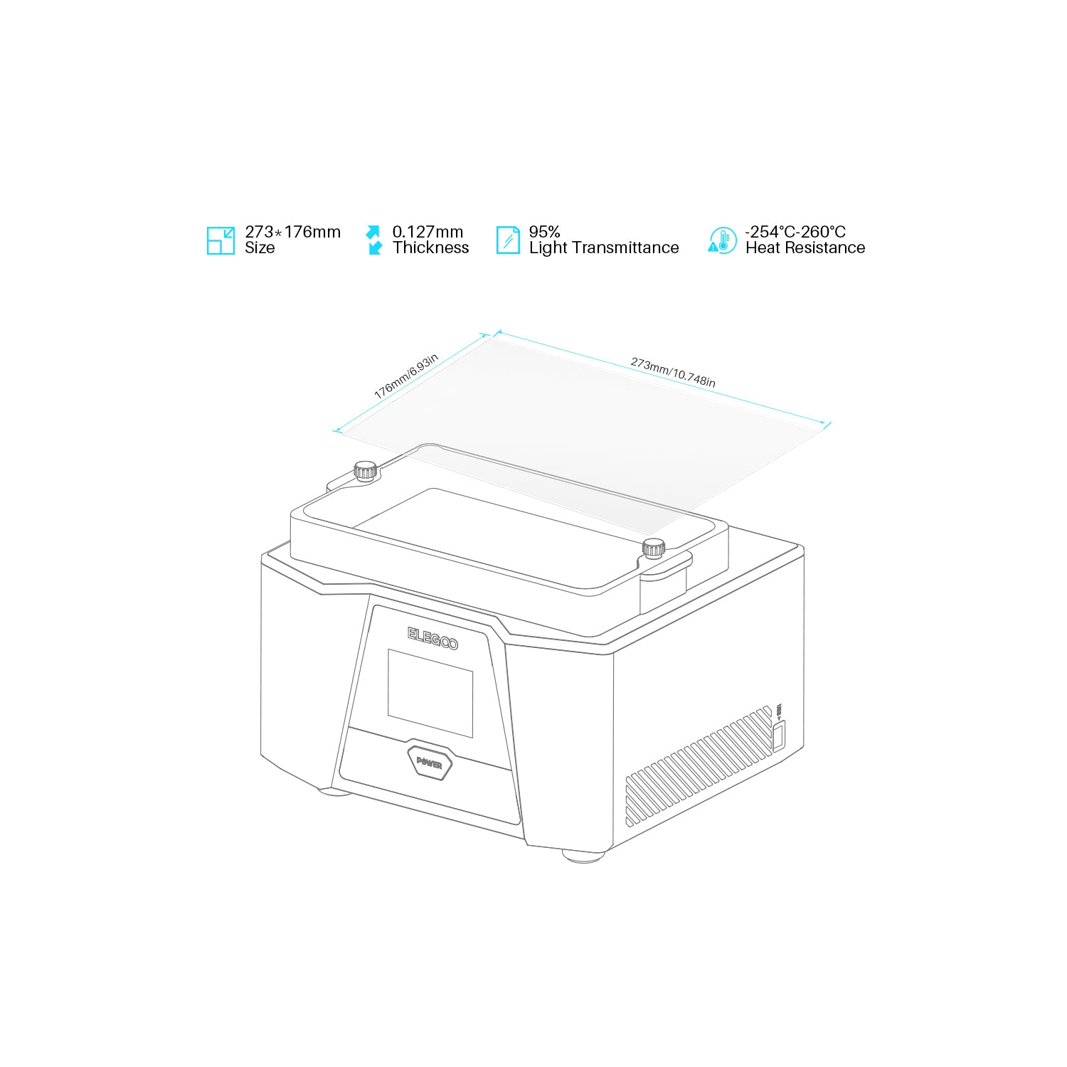 ELEGOO Saturn PFA Film Replacement for Saturn 2/ 8K/ 3/ 4/ 4 Ultra