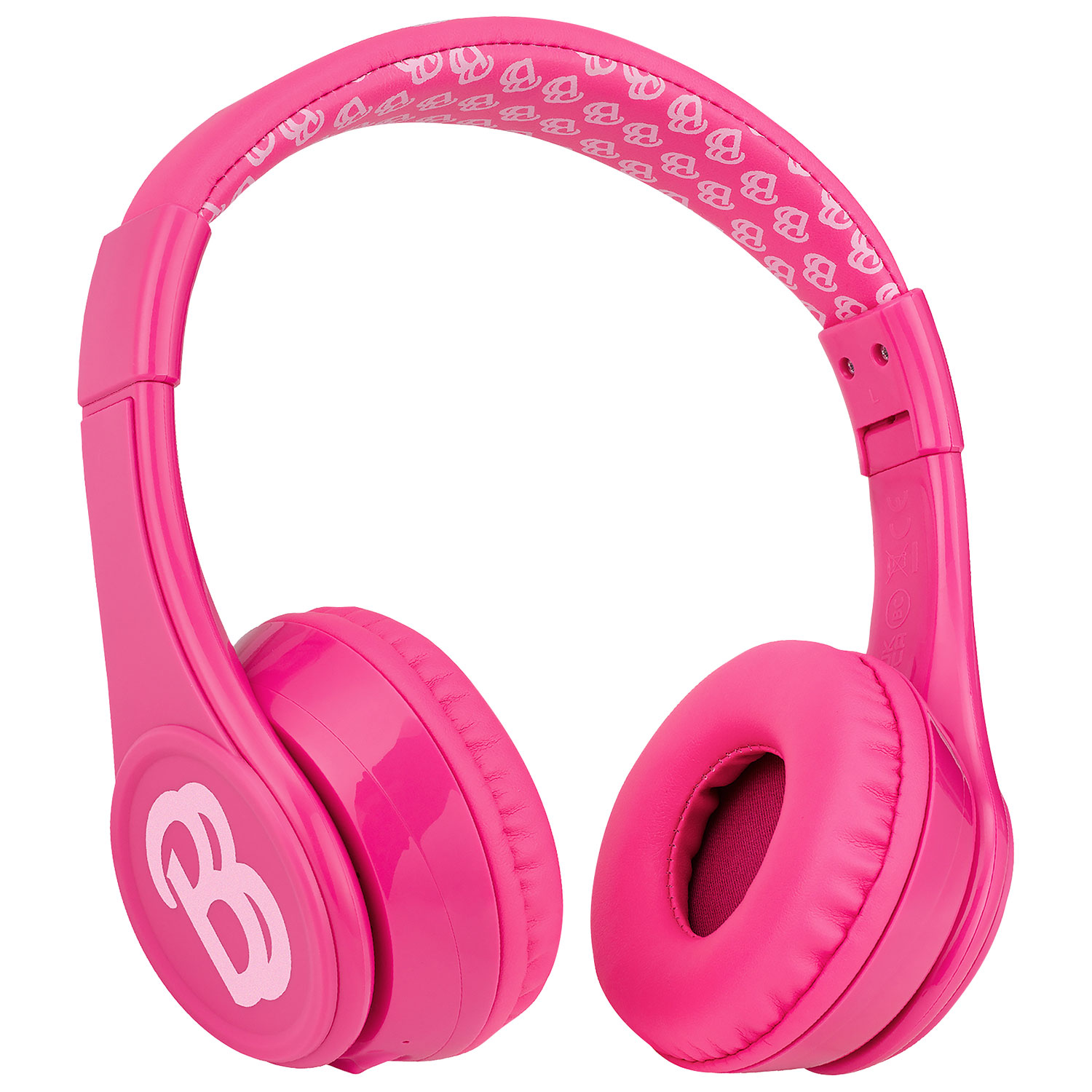 KIDdesigns Barbie Over-Ear Bluetooth Kids Headphones with Microphone - Pink