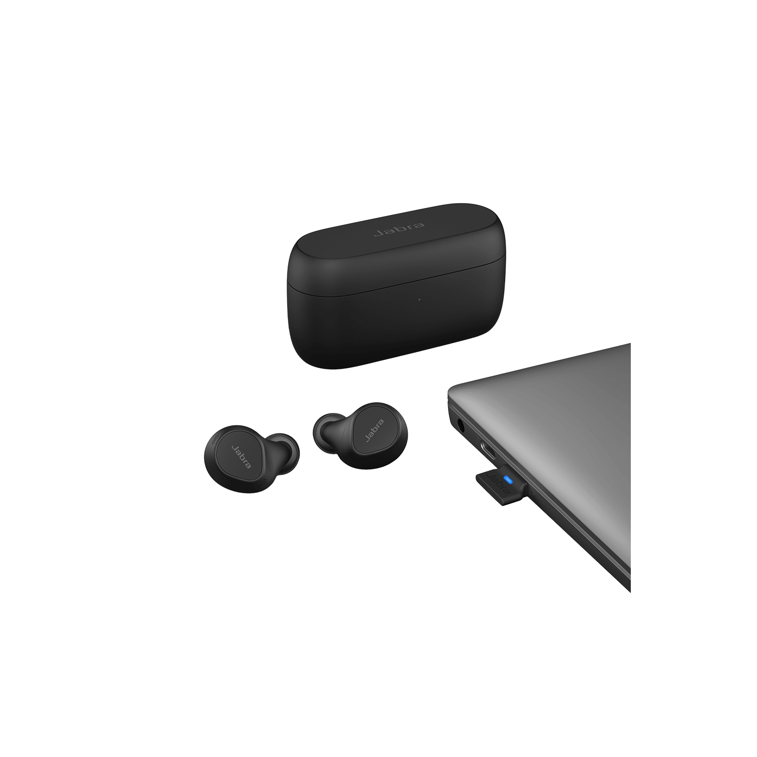 Jabra Evolve2 In-Ear/Ear Bud Active Noise Cancelling Truly Wireless Bluetooth 5.2 Headsets with Mic